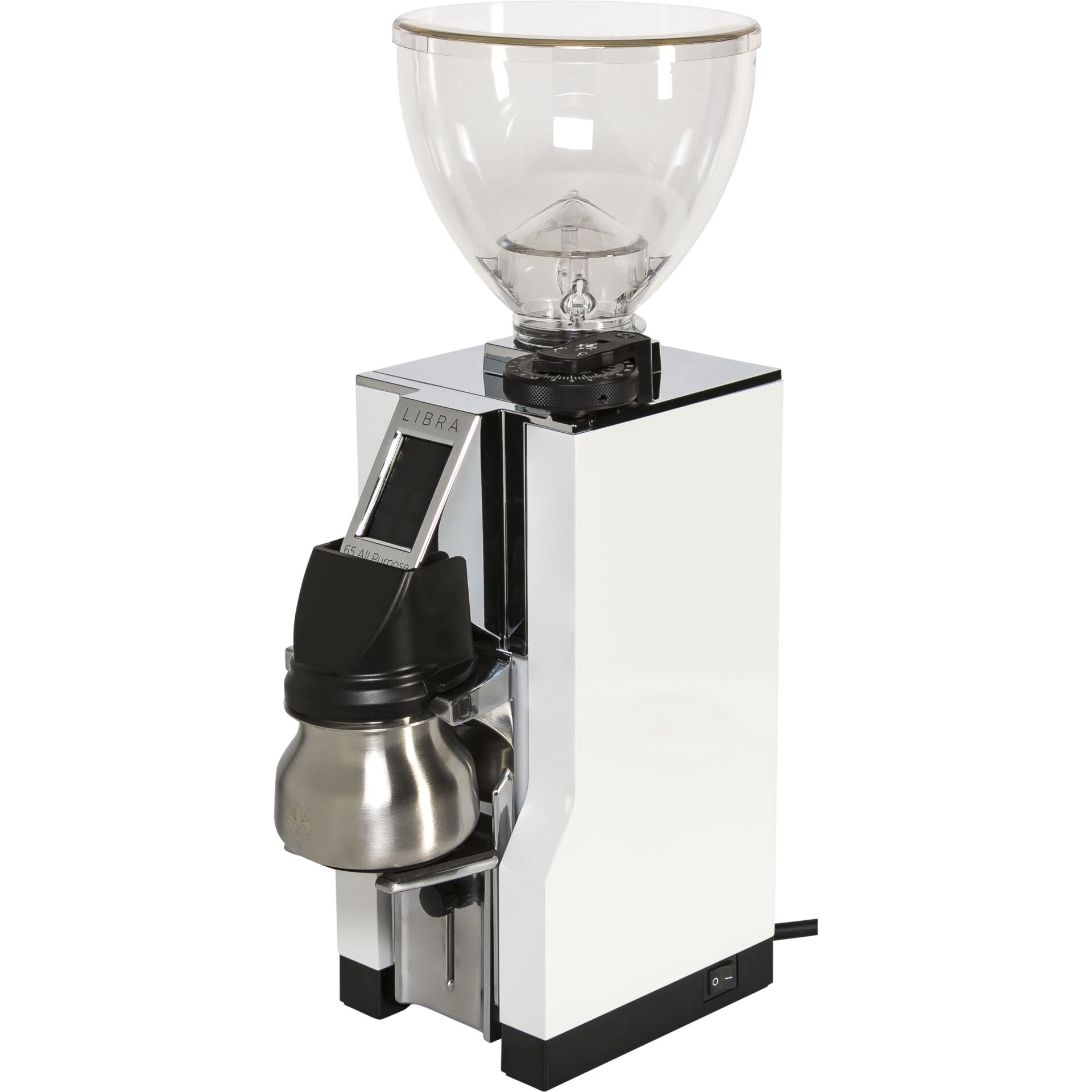 Kaffeemühle, Elektrische Kaffeestation, Makro-Mahlwerk, Kaffee-Kapsel, Chrom/Metallic-Design
