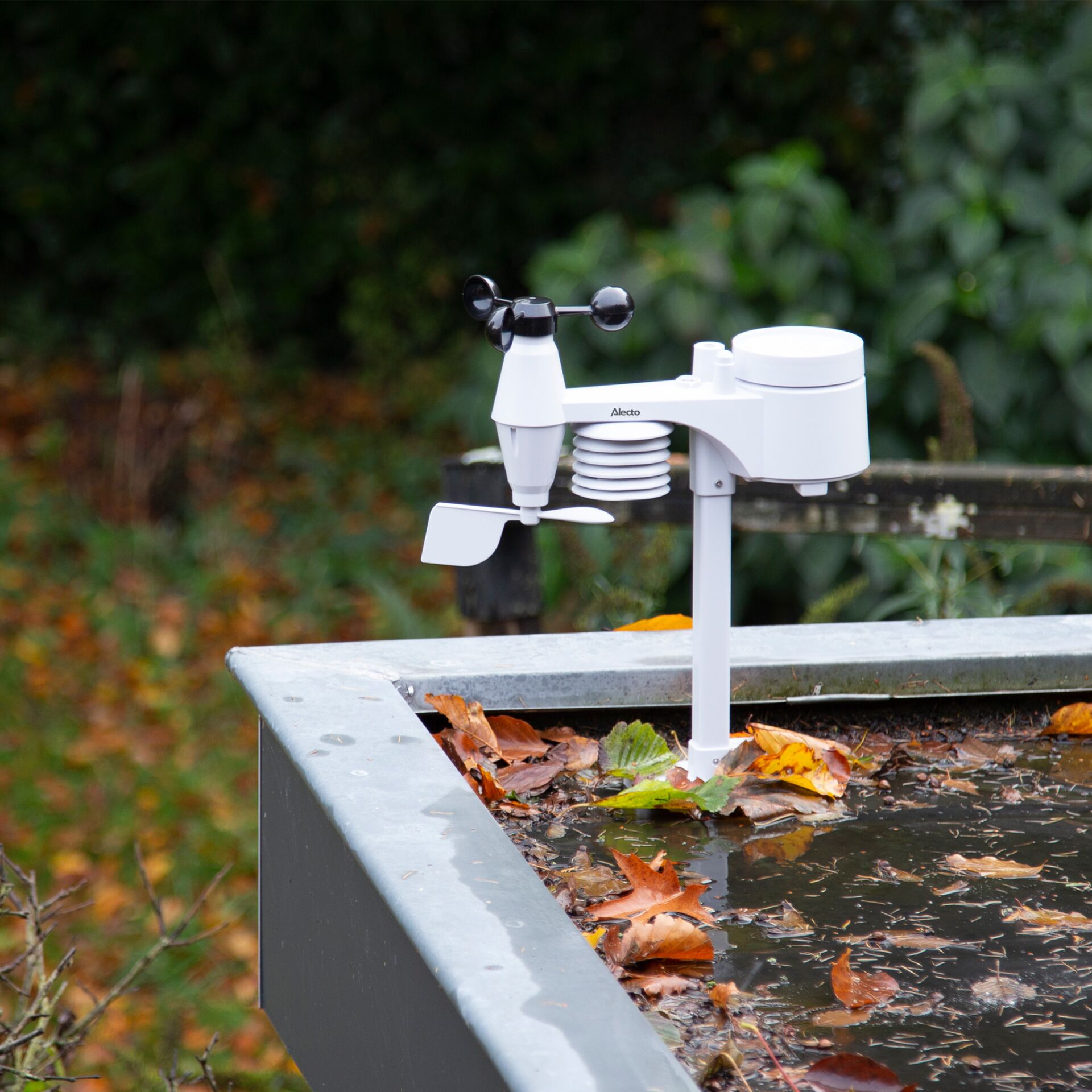 Regenmesser, Regensensor, Wetterstation, Automatisches Messgerät, Aufsatz für Dachrinne