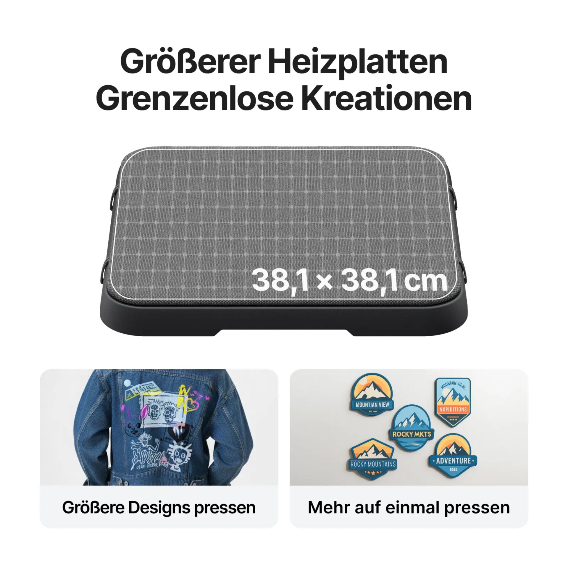 Heizplatte, Größe 38,1x38,1 cm, Kachelmuster, tragbar, Kühlplatte?