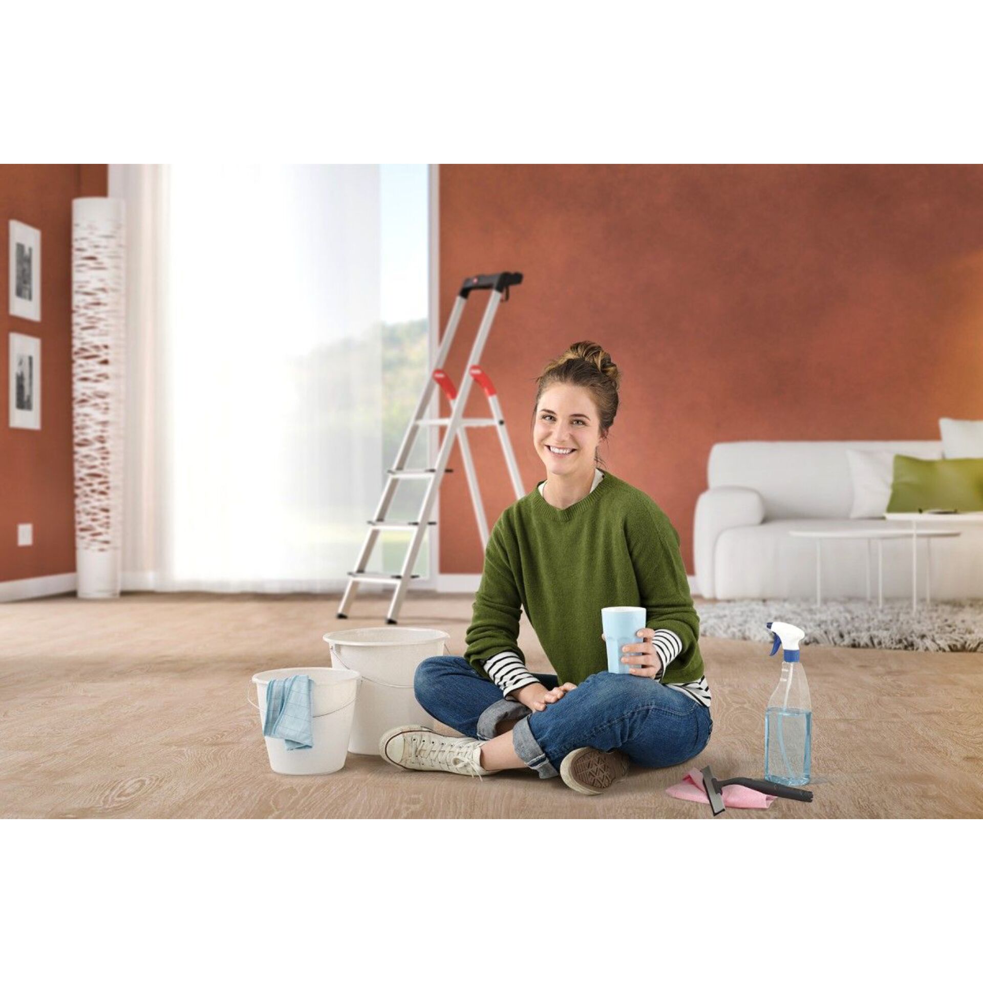 Raumreiniger, Putzset, Küche, Leiter, Renovierungsausstattung
