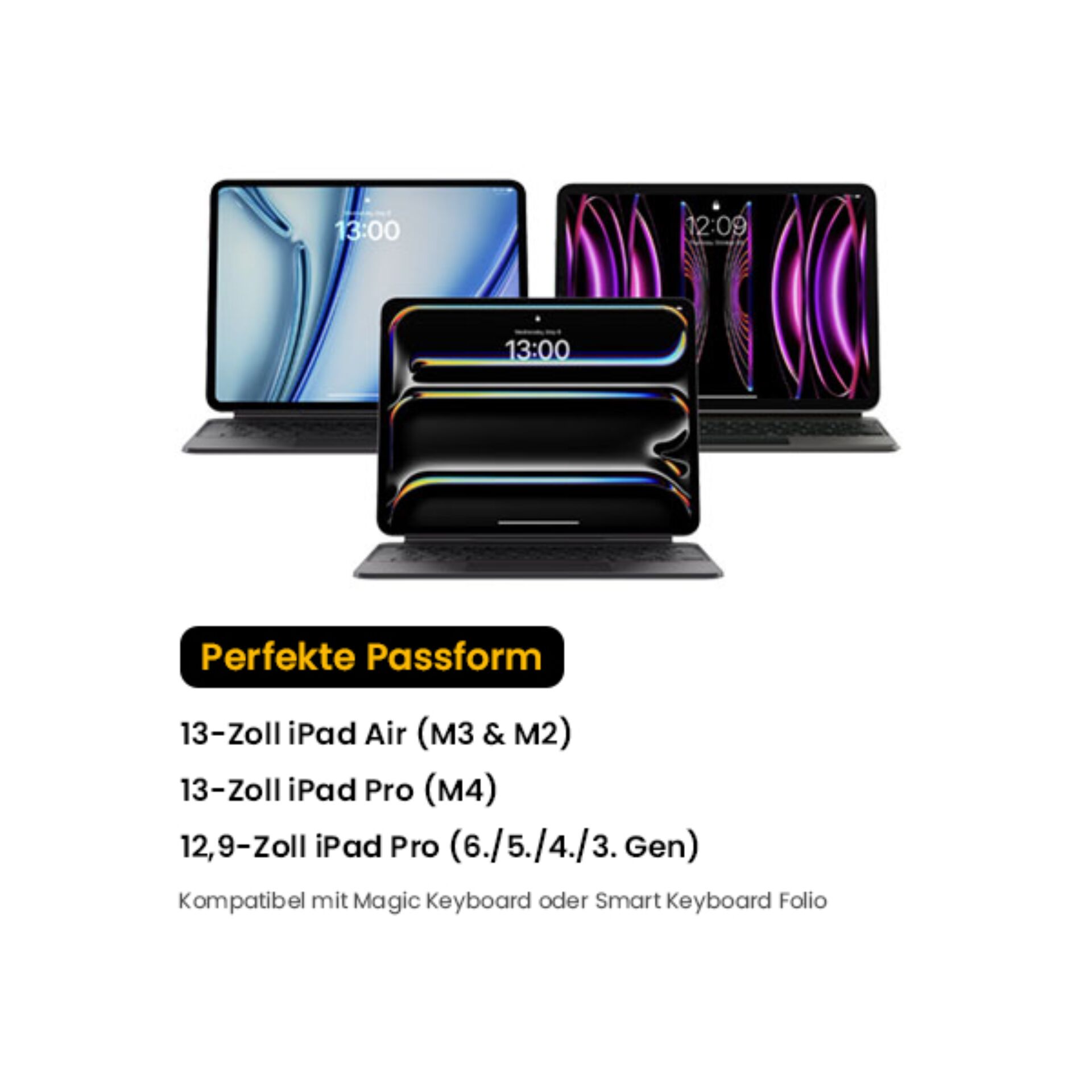 13-Zoll iPad Air, iPad Pro 13 Zoll, 12,9-Zoll iPad Pro, Magic Keyboard kompatibel, Smart Keyboard Folio kompatibel