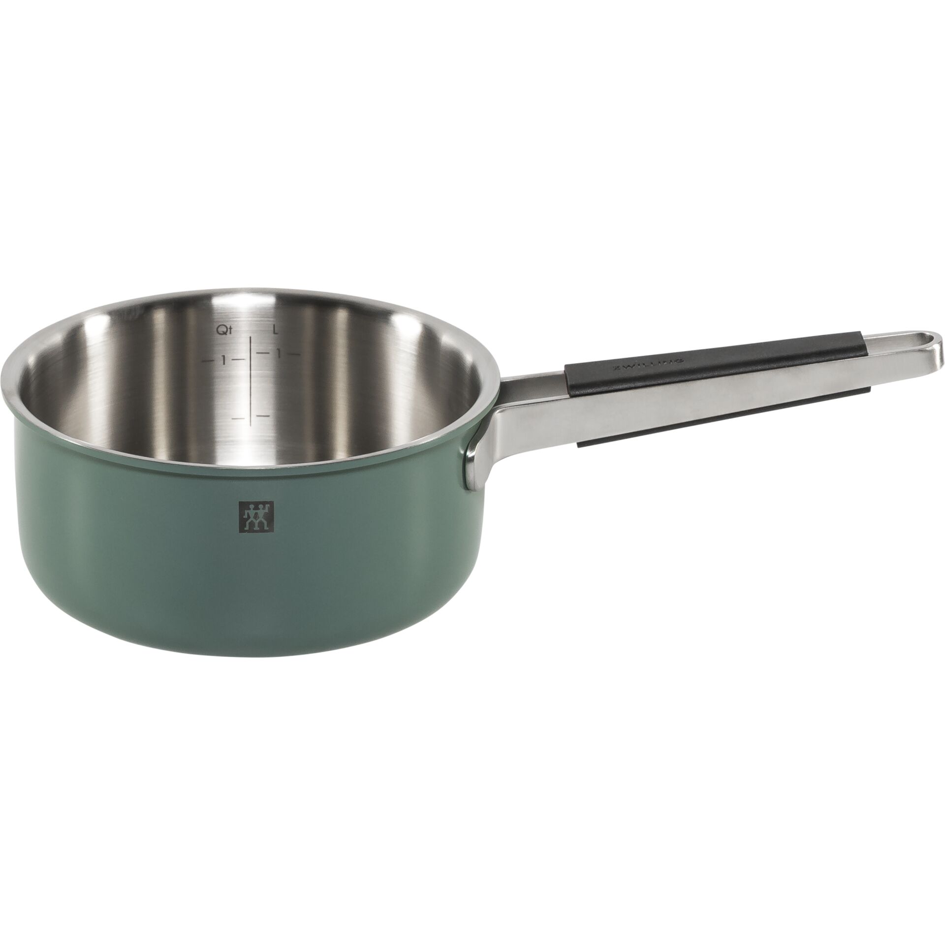 Kochpfanne, Mini-Pfanne, Edelstahl Innen, grün, Messskala