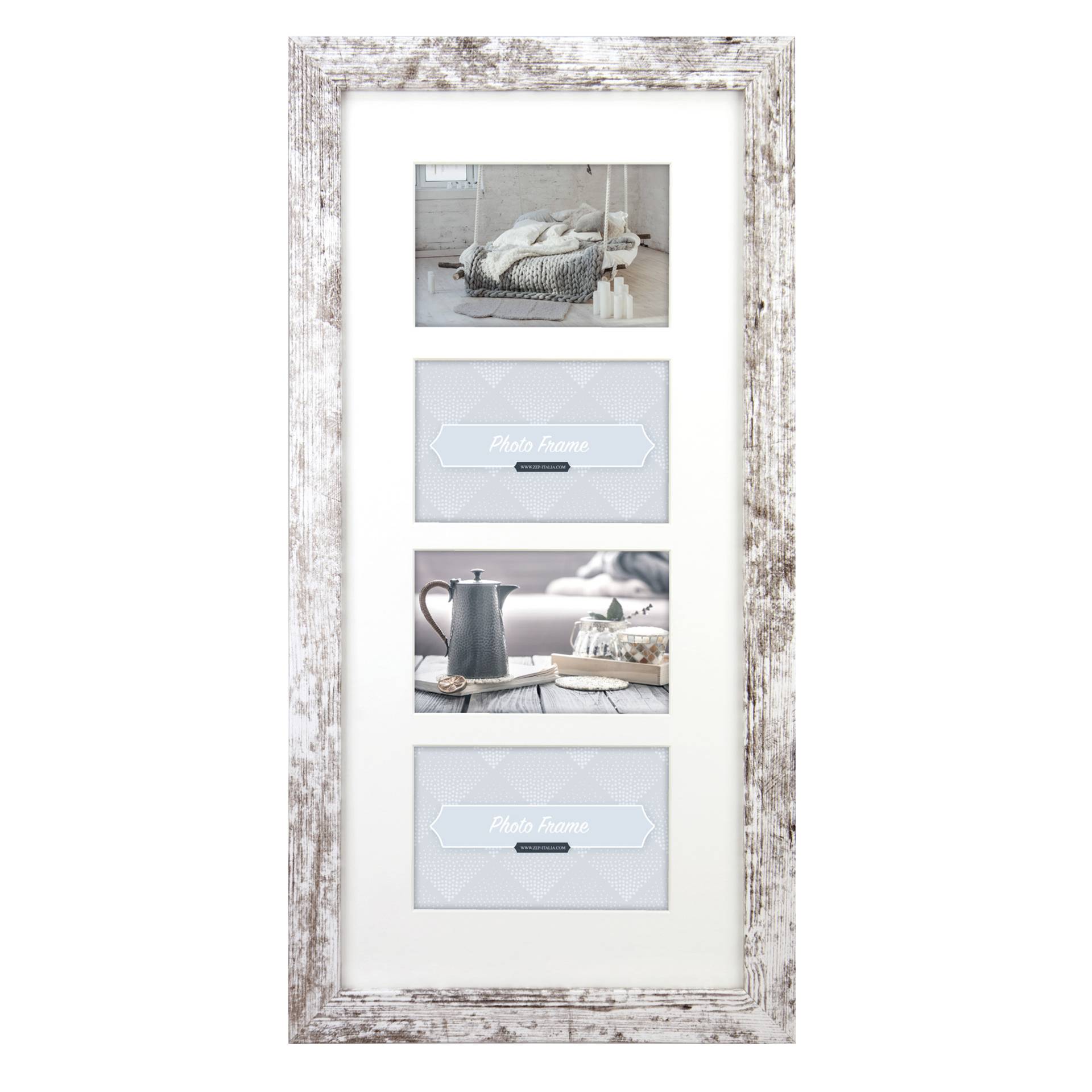 ZEP Nelson 6  weiß/braun 4x10x15  Holz Bilderrahmen 4Q      V24106