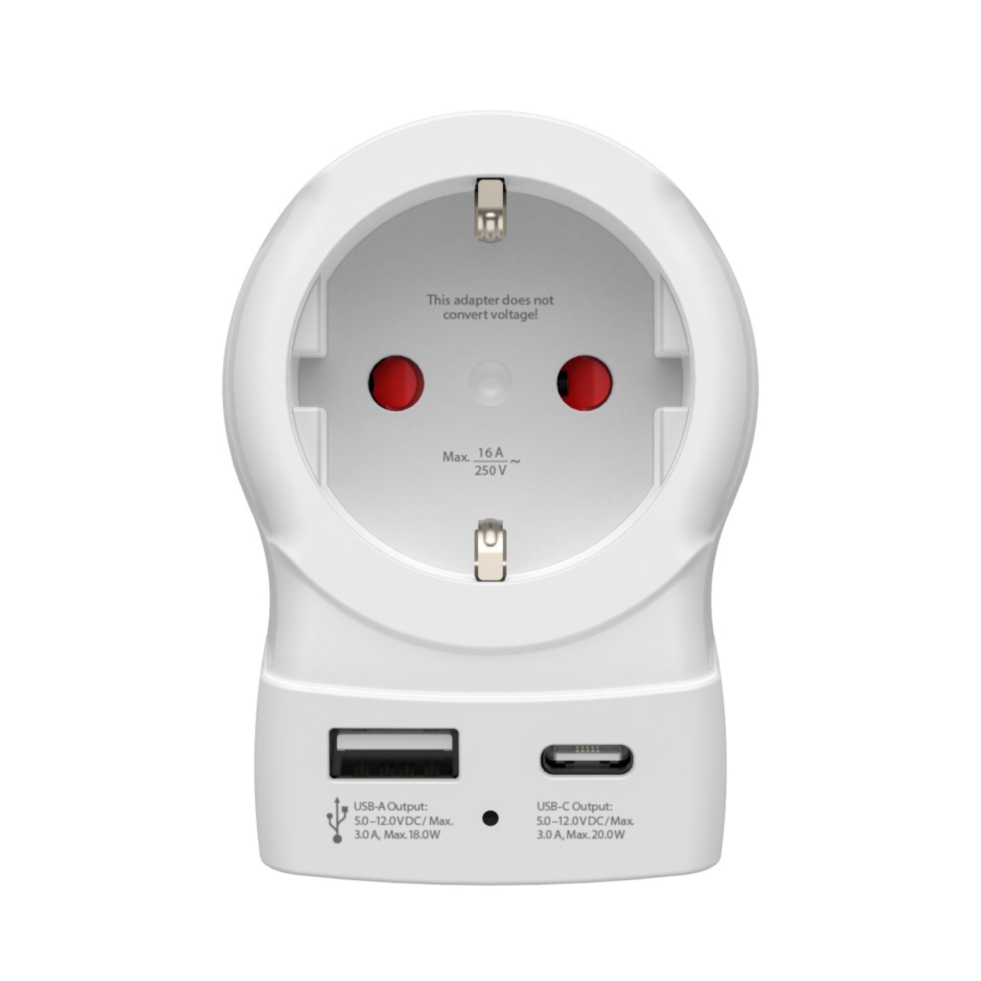Steckeradapter, EU-Stecker, USB-A, USB-C, Ladestation