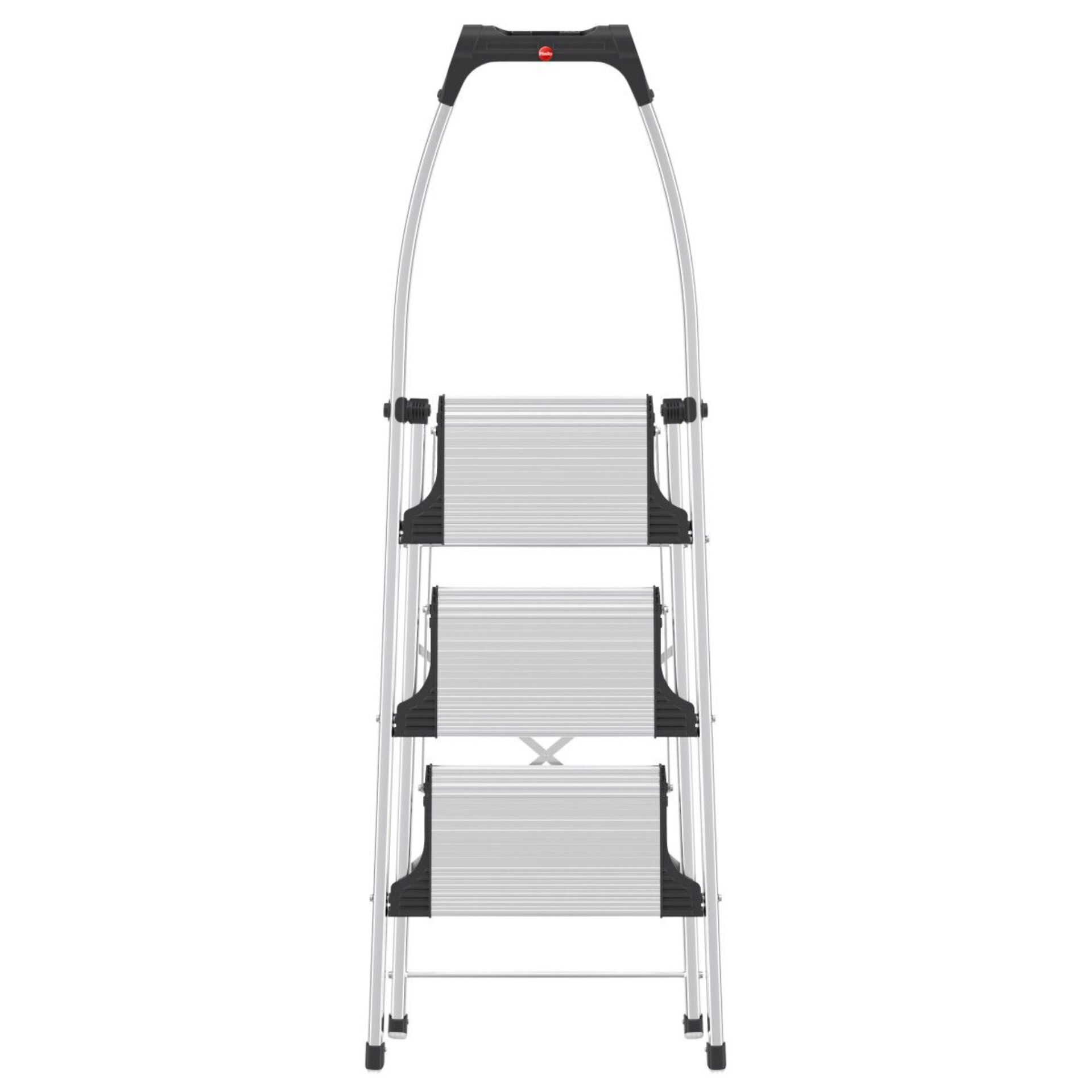 Leiterstock, Trittstufen, Aluminium, faltbar, Sicherheitsgurt