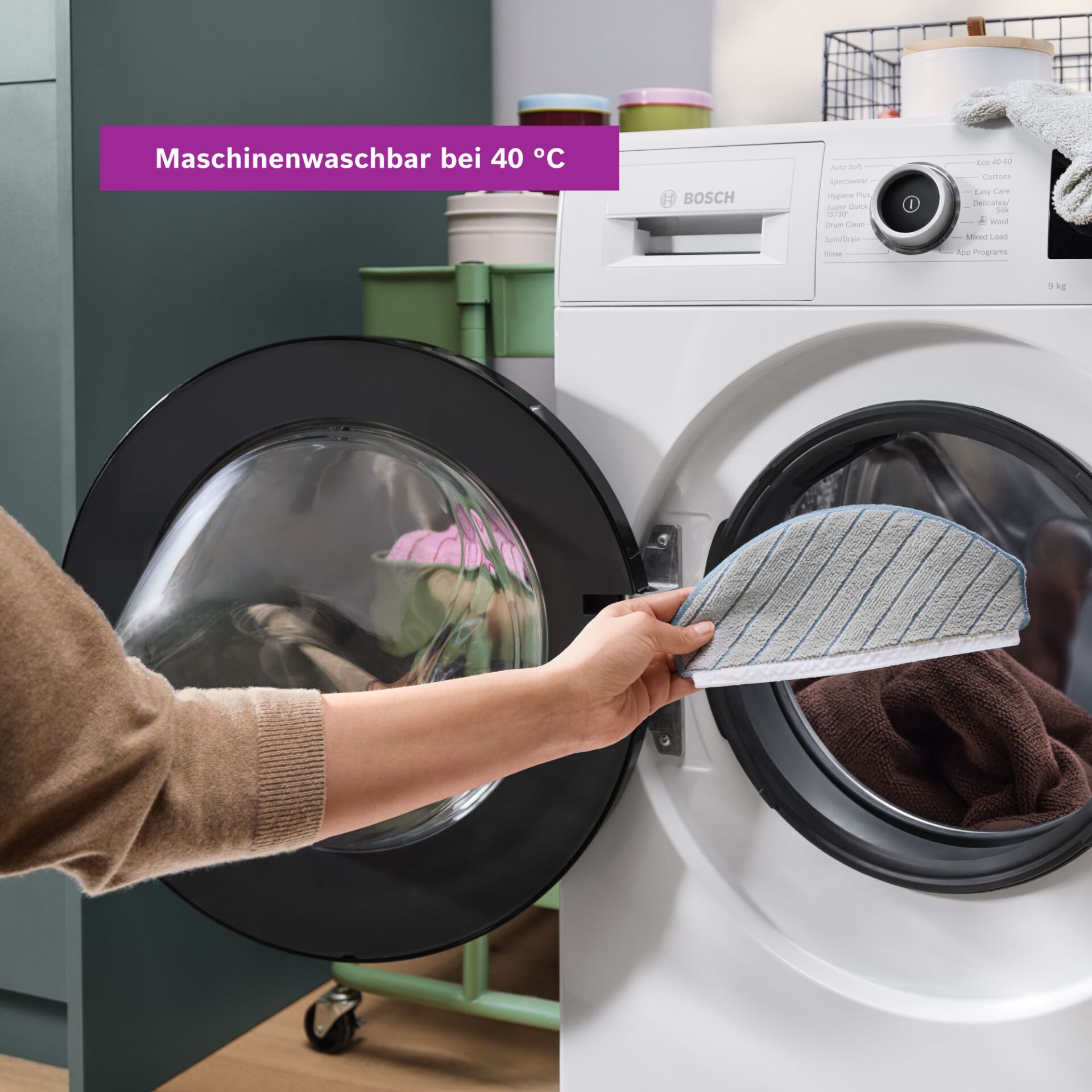 Waschmaschine, Frontlader, Kernwaschgang, Bedeckte Farbe, Waschmittelbehälter