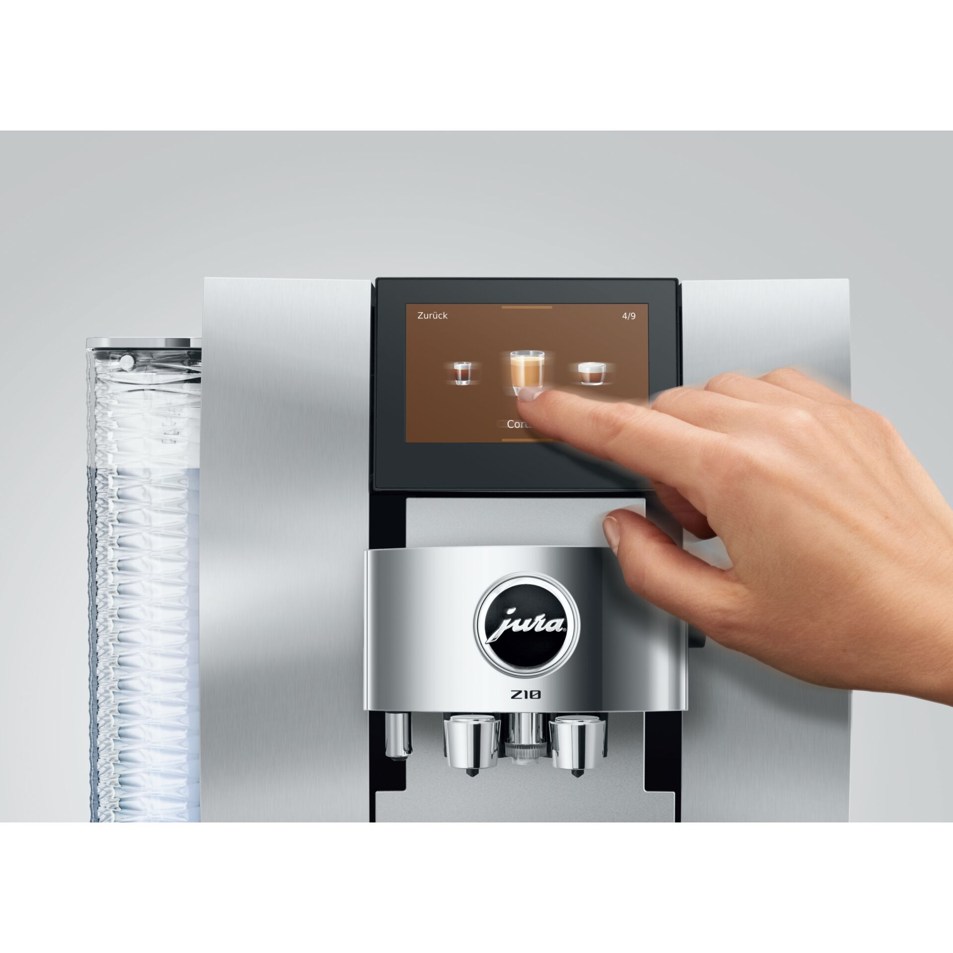 Kaffeemaschine, Espressomühle, Touchscreen, Edelstahl, Zubehör