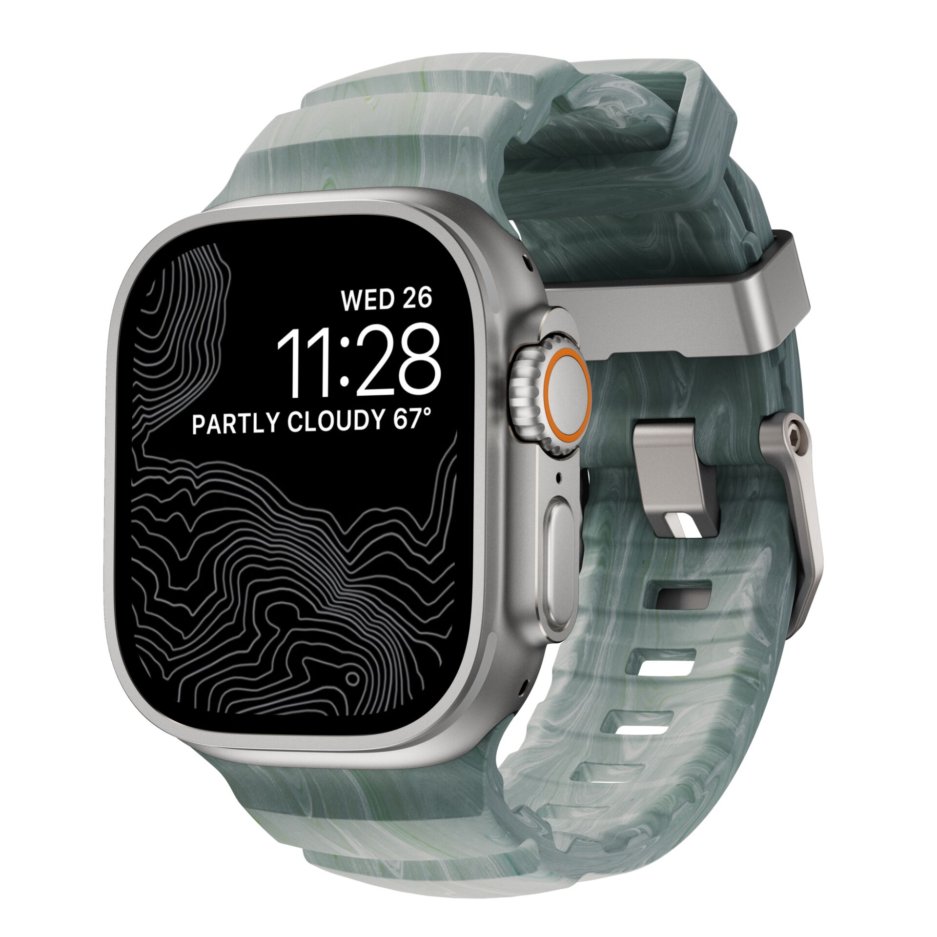 Smartwatch, Apple Watch-like, Touchscreen, Metal case, Marmorbändchen