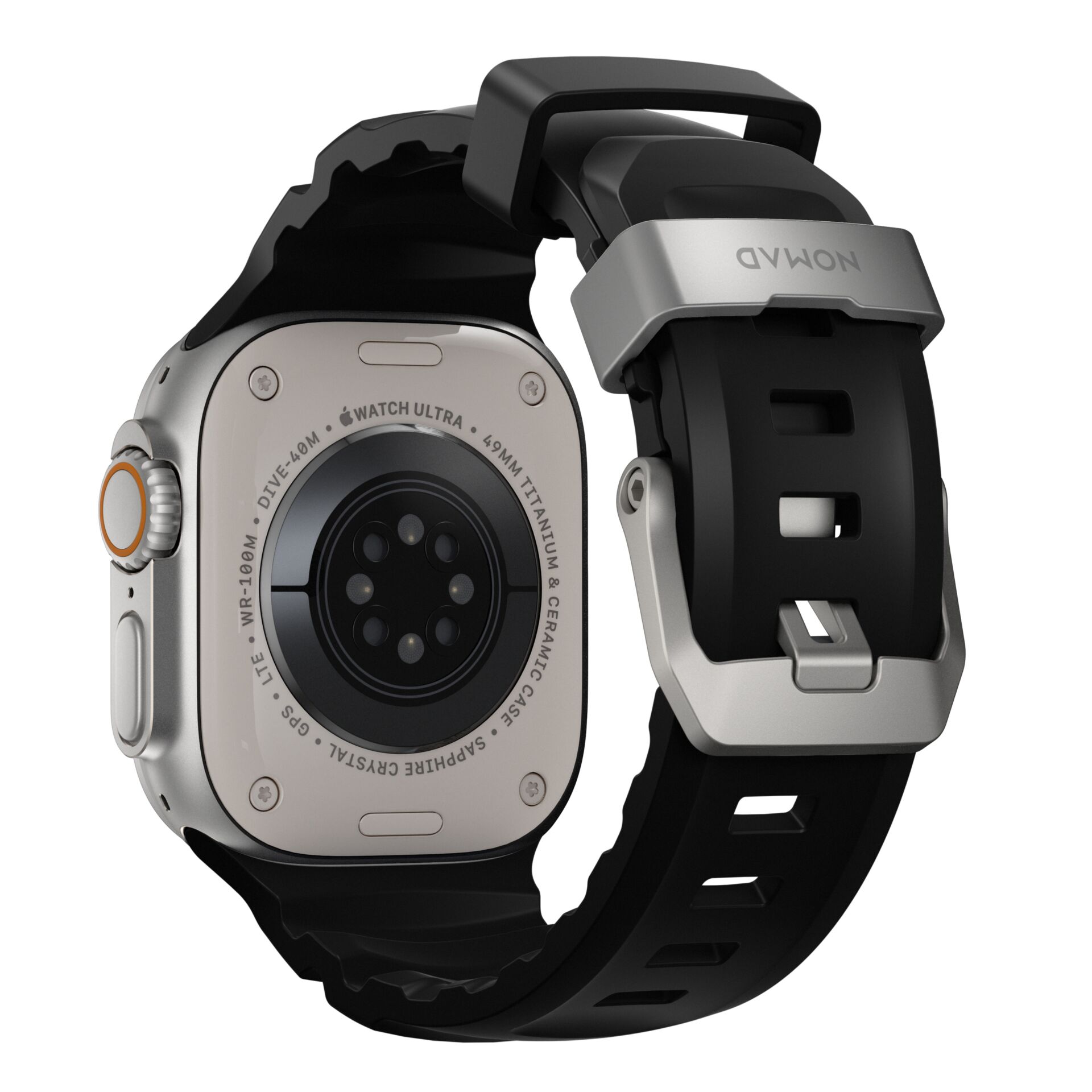 smartwatch, Uhr, Rückseite, Schwarz, Armband