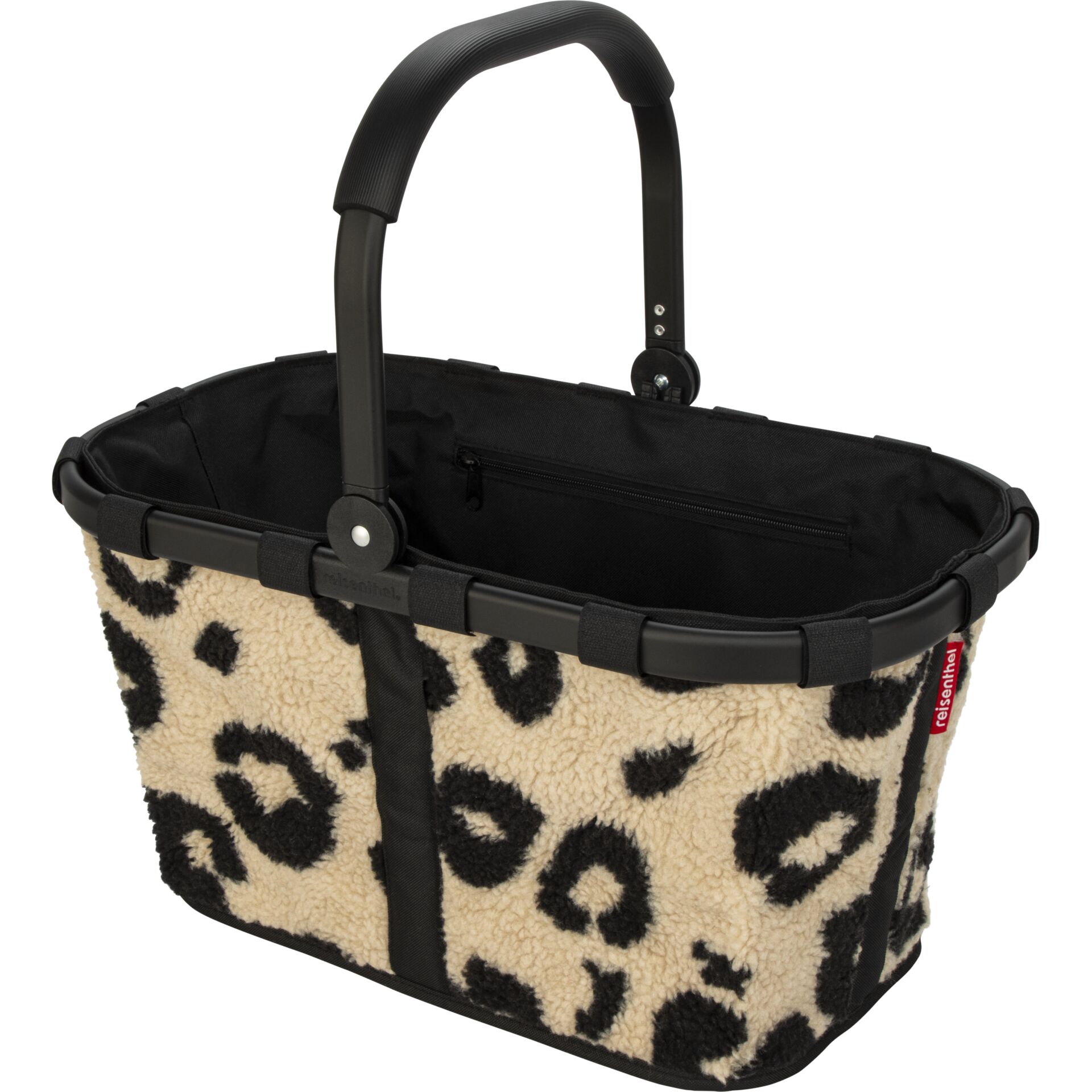 Tasche, Henkelkorb, Tierprint, Sherpa, Tragetasche