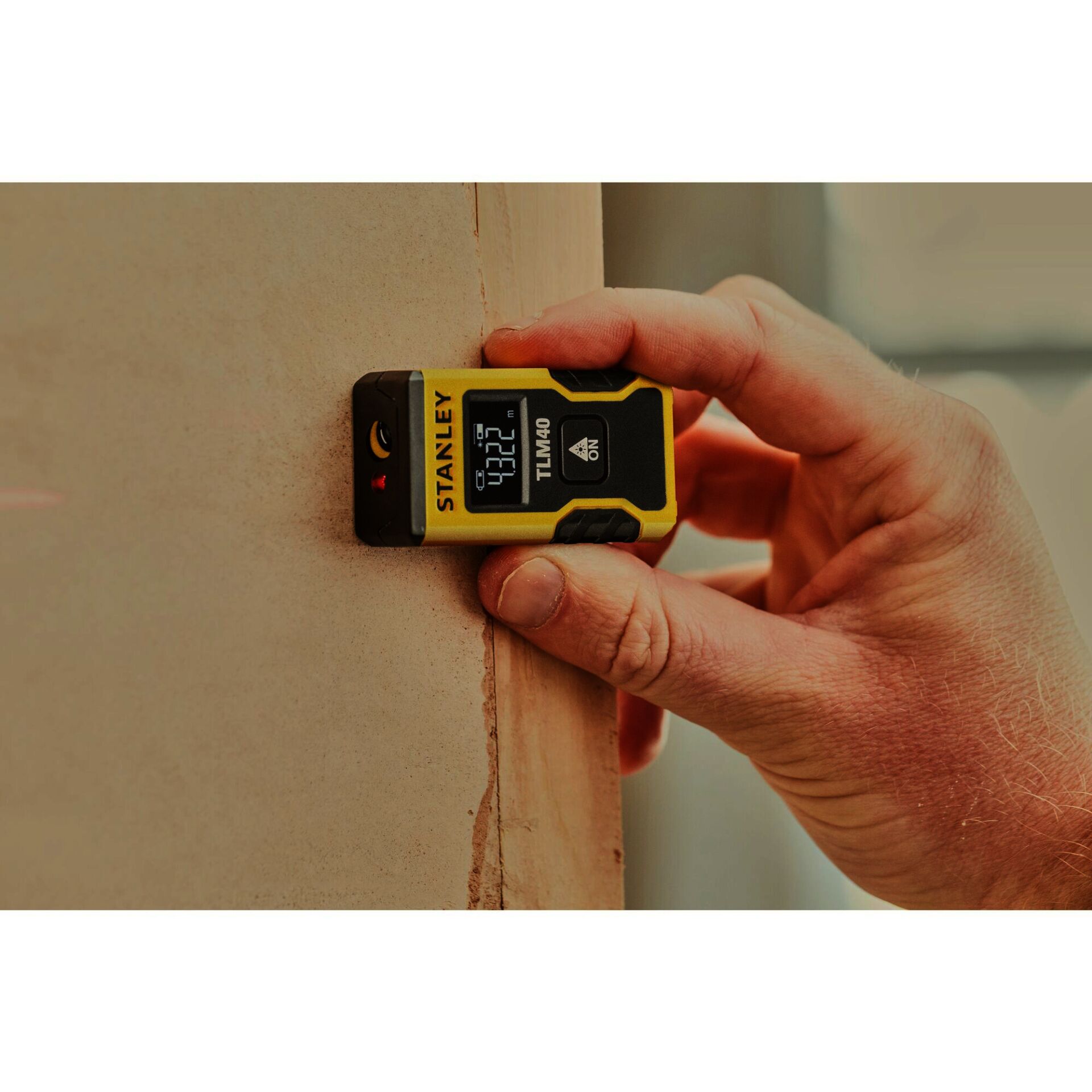 Laser-Measure Tool, Digital Level, Tape Measure, Handheld Gauge, Yellow Tool