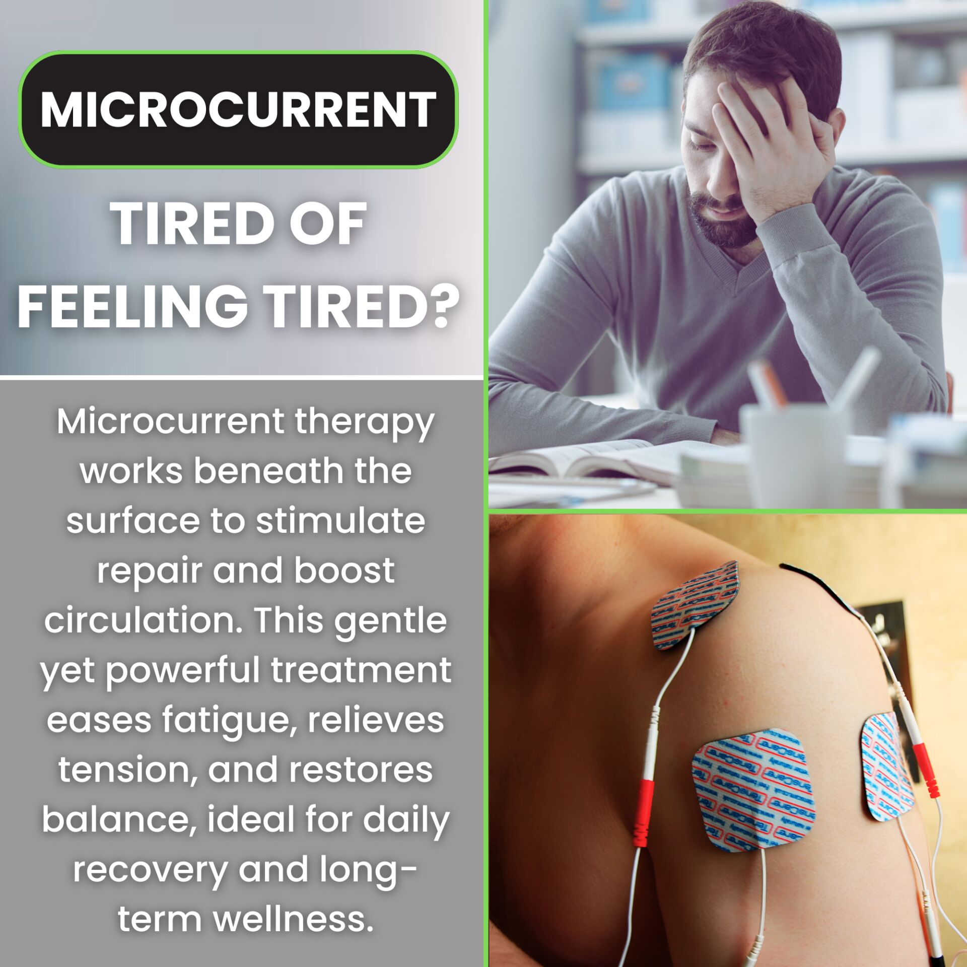 microcurrent, Therapie, Wellness, Elektroden, Behandlung