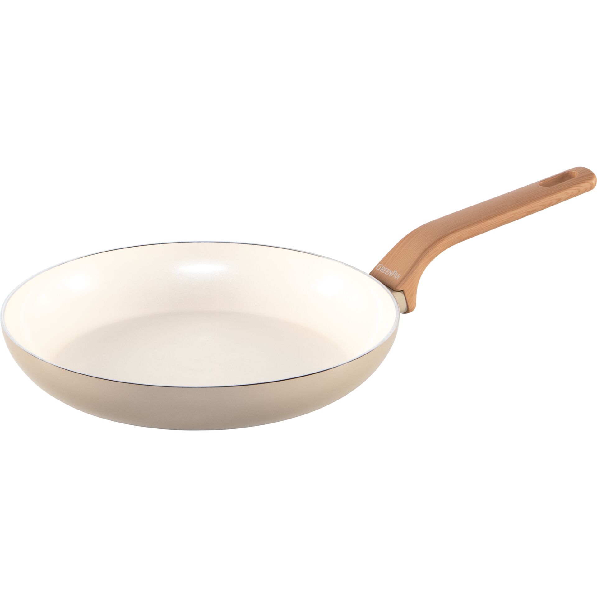Pfanne, Antihaft, Holzgriff, Cremefarben, Küchenutensil