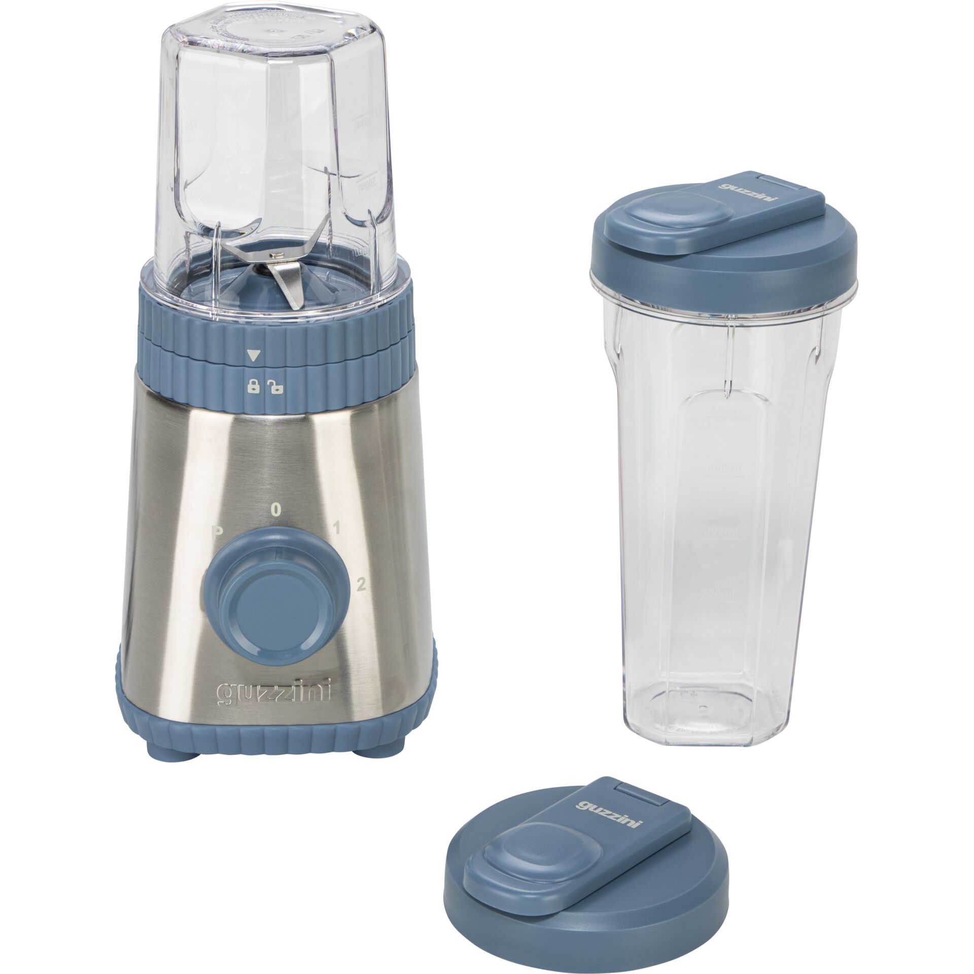 Mixer, Blender, Edelstahl, Blau, Portabel