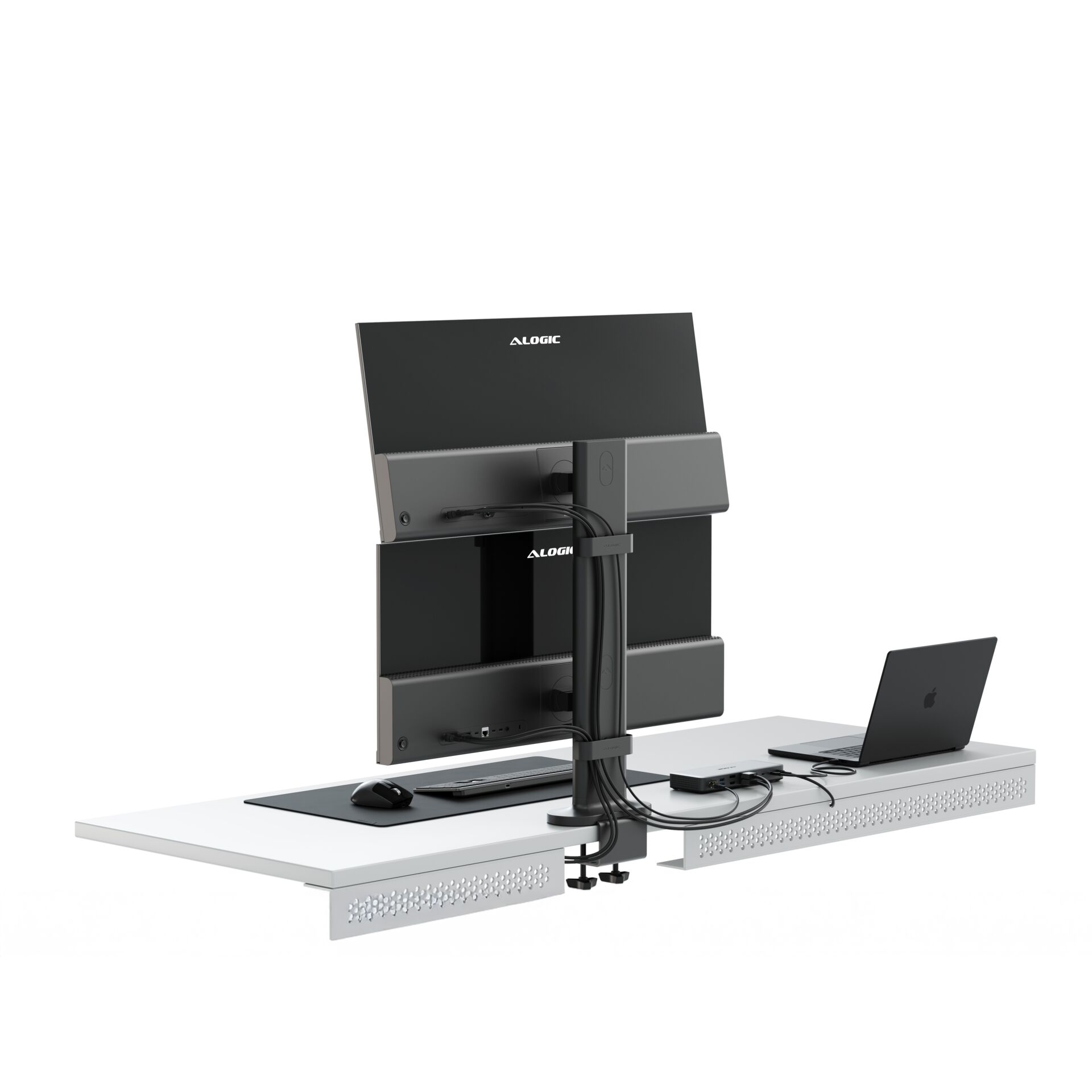 Monitorarm, Dualmonitorhalterung, Kabelmanagement, Schreibtischhalterung, Verstellbarer Ständer