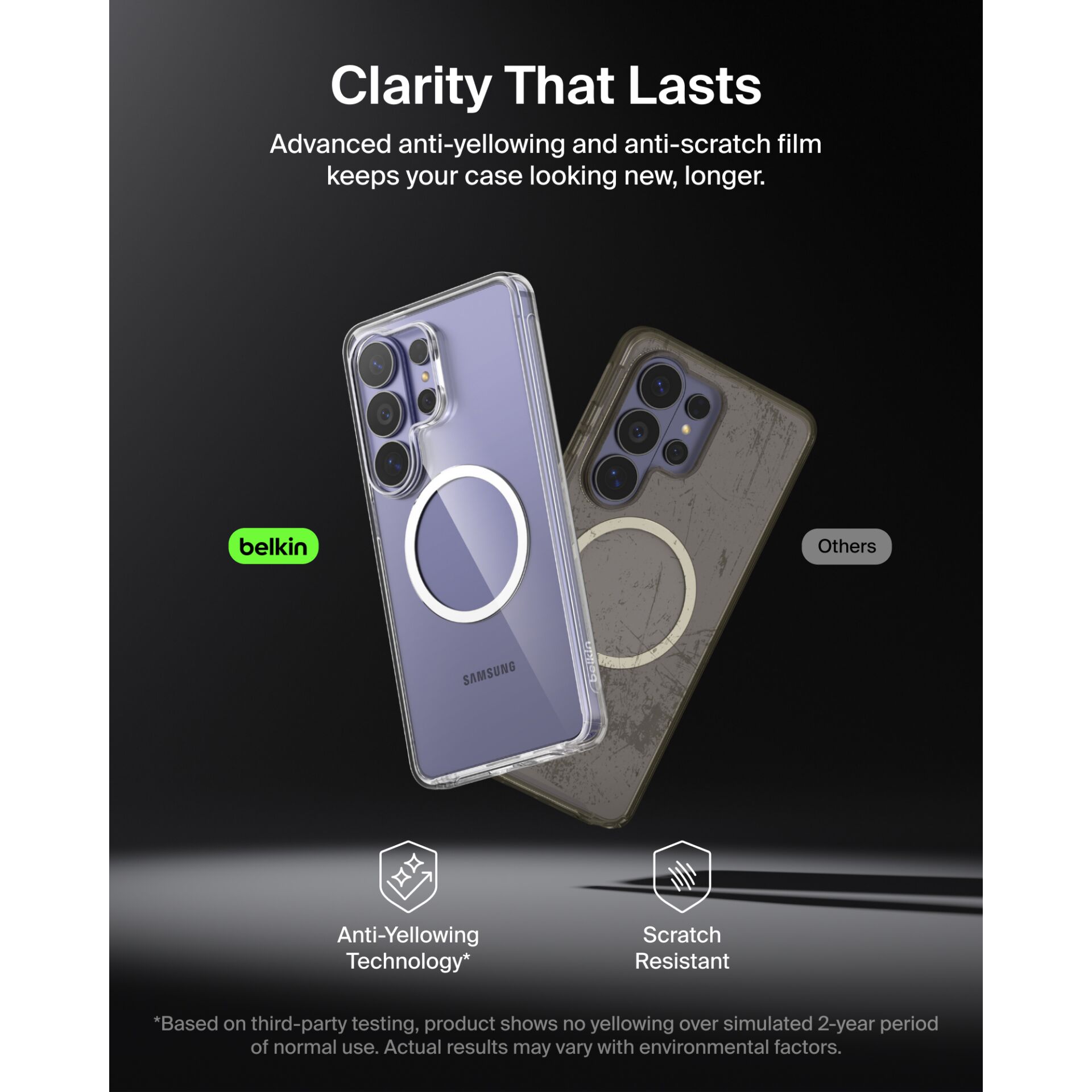 Hülle fürs Smartphone, MagSafe-Ring, Klares Case, Dreifach-Kamera, Anti-Gelb-Verfärbung