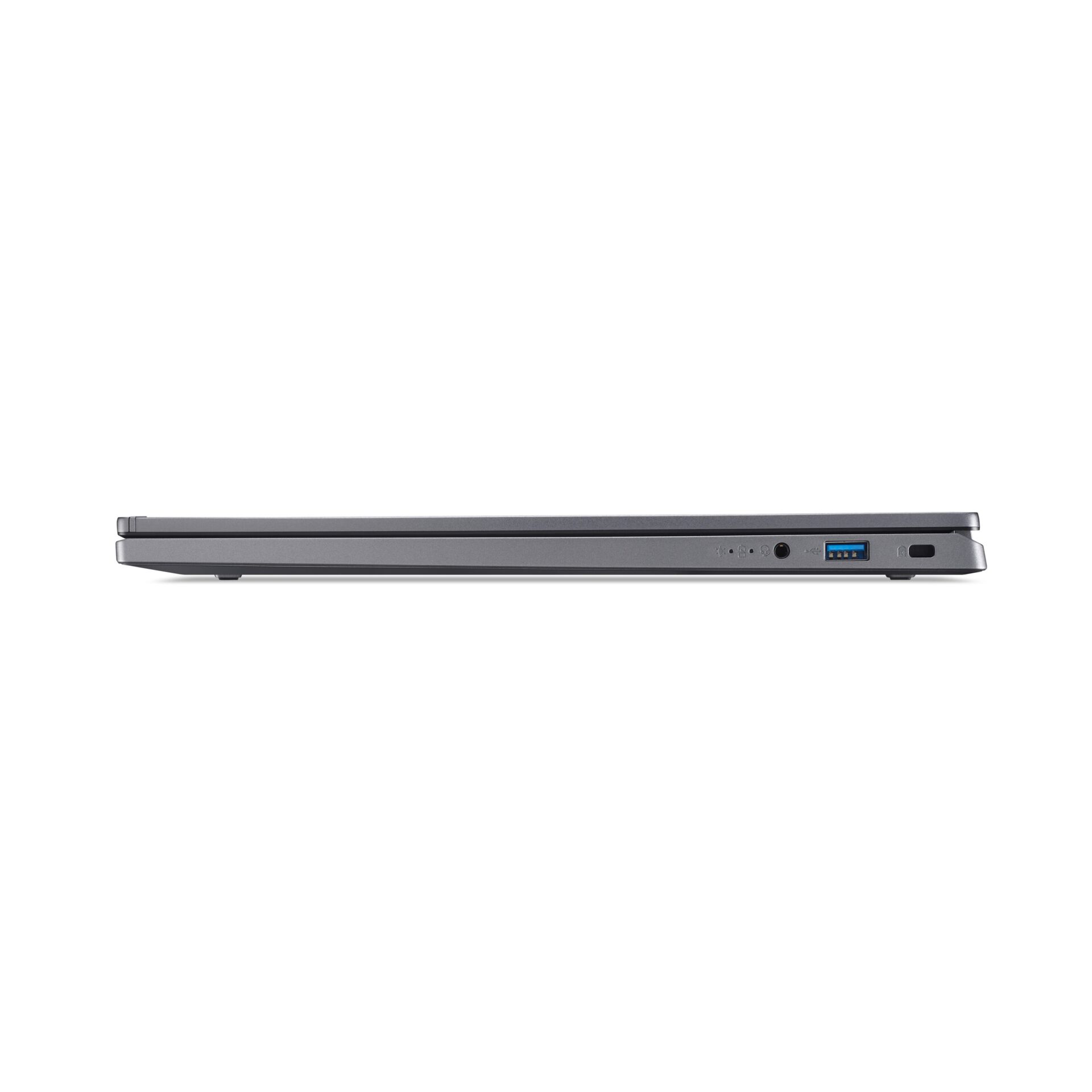 laptop, USB-A, USB-C, silver, side-profile