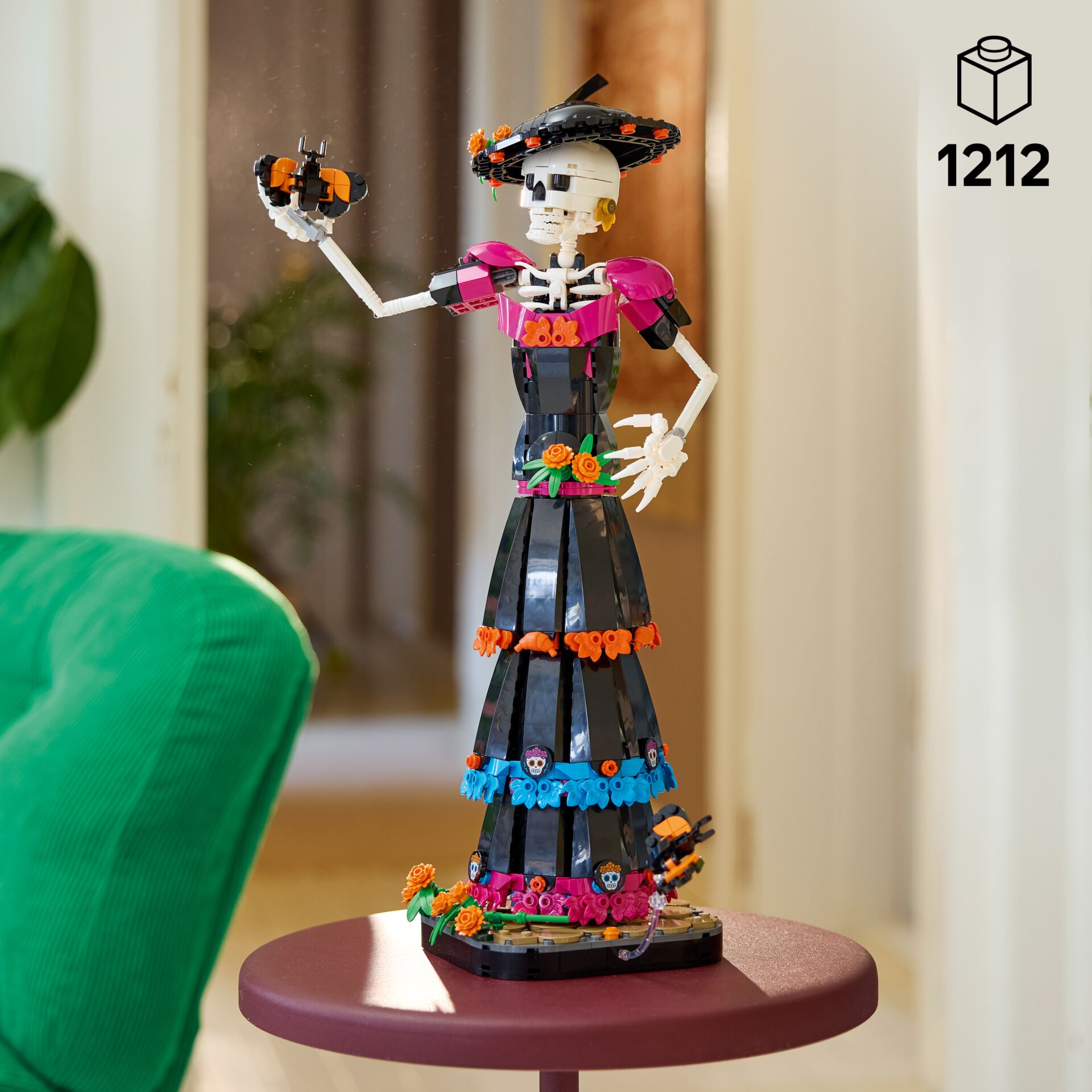 Figur, Kunststoff, Exklusivfigur, Frida Kahlo Stil, Skelettfigur