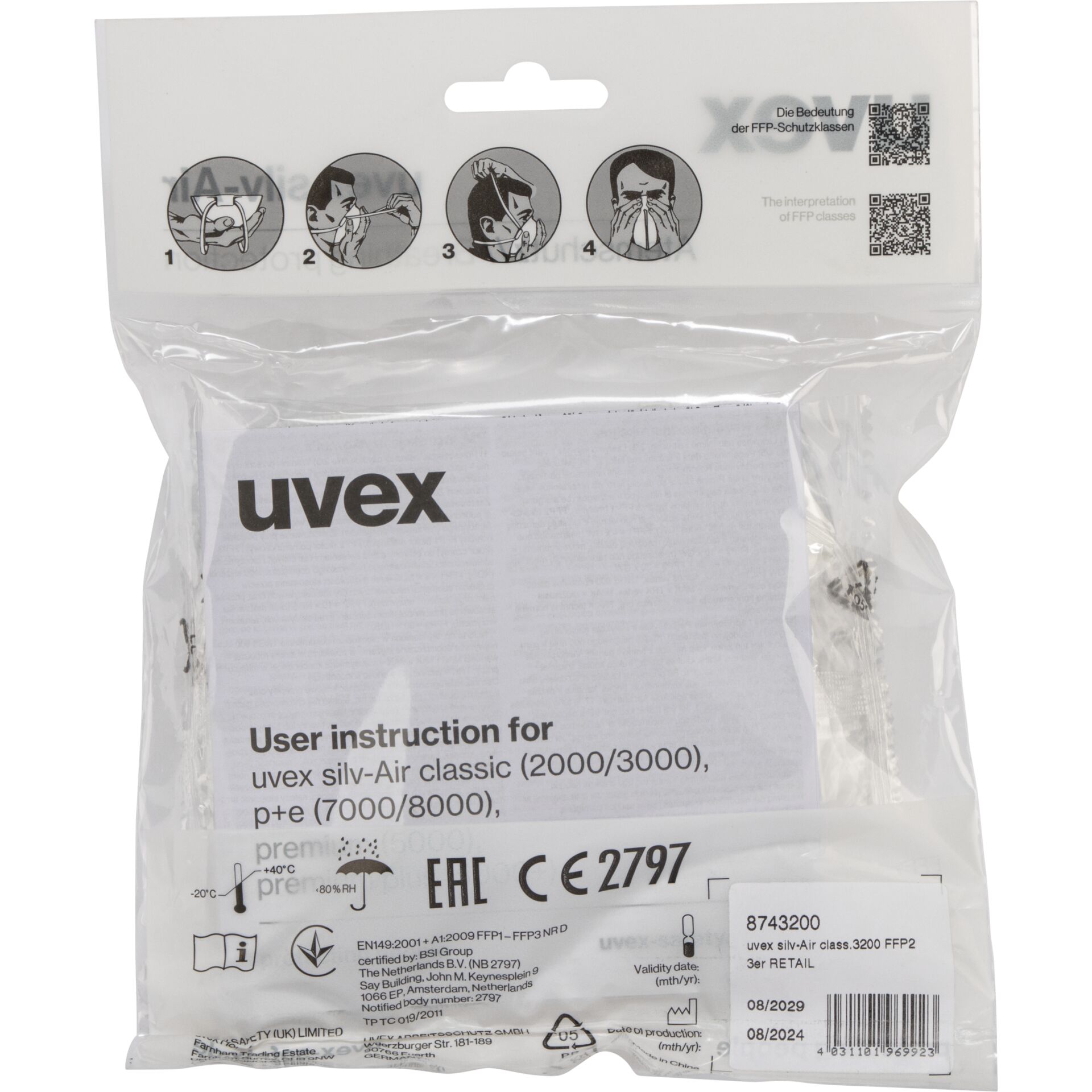 Maske, NasenClip, UVEX, Beutel, Anleitung