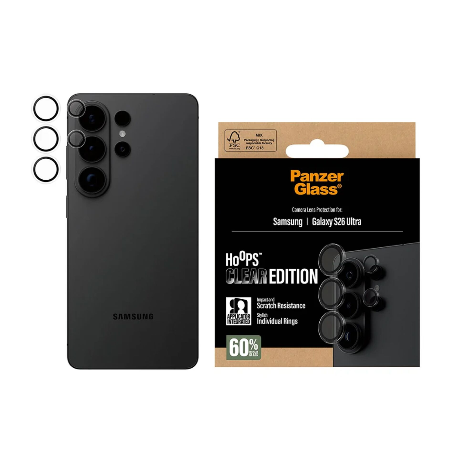 Kamera-Linse, Schutzglas, Galaxy S26 Ultra, Ringe, Kamera-Display-Schutz