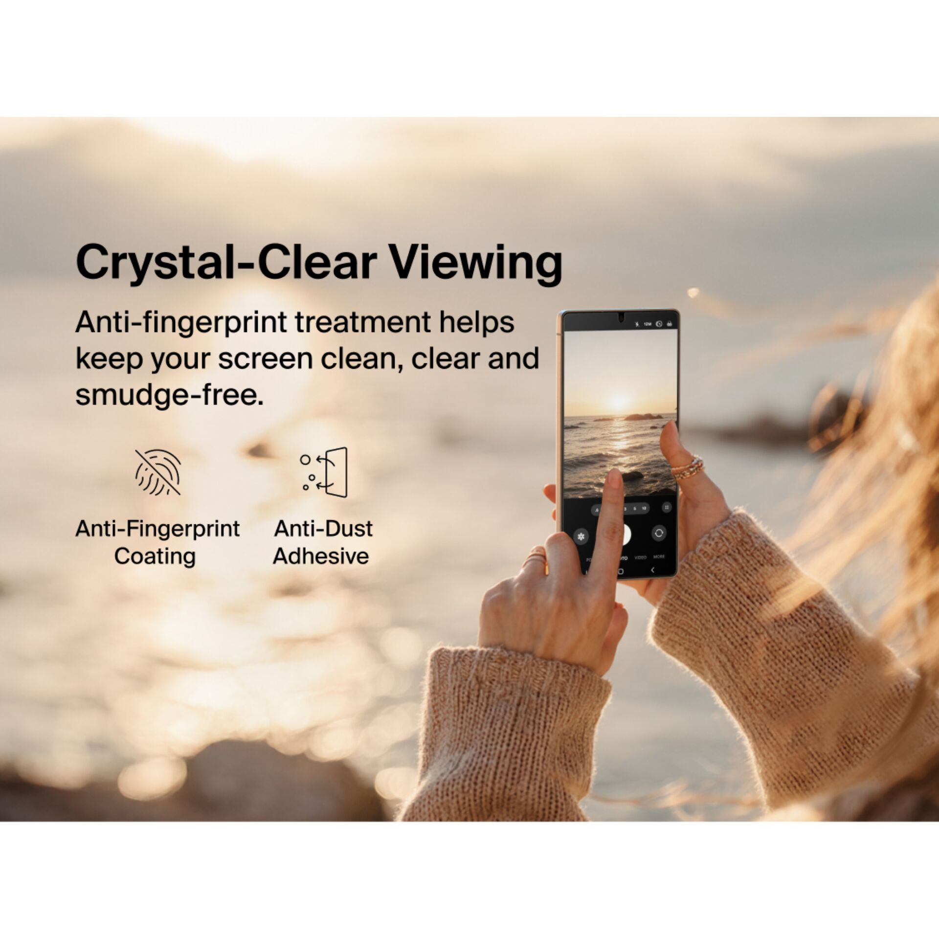 Crystal-Clear Viewing, Anti-Fingerprint-Beschichtung, Anti-Dust Kleber, Telefonbildschirm, Smartphoneanzeige