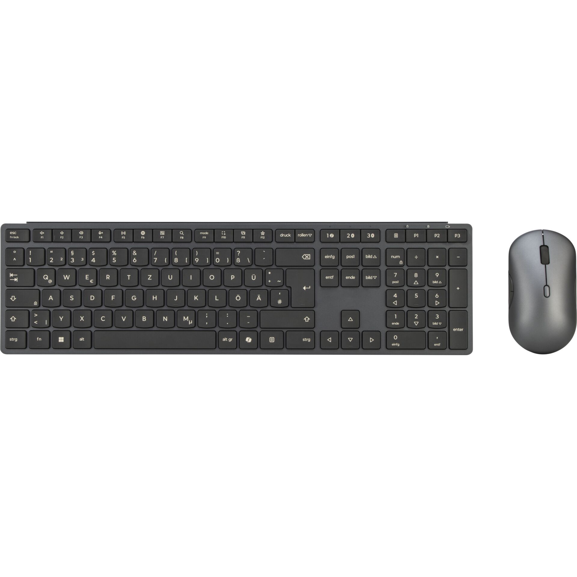 Tastatur, QWERTZ, Kabelgebunden, Schwarz, Punktuelles Tastaturlayout