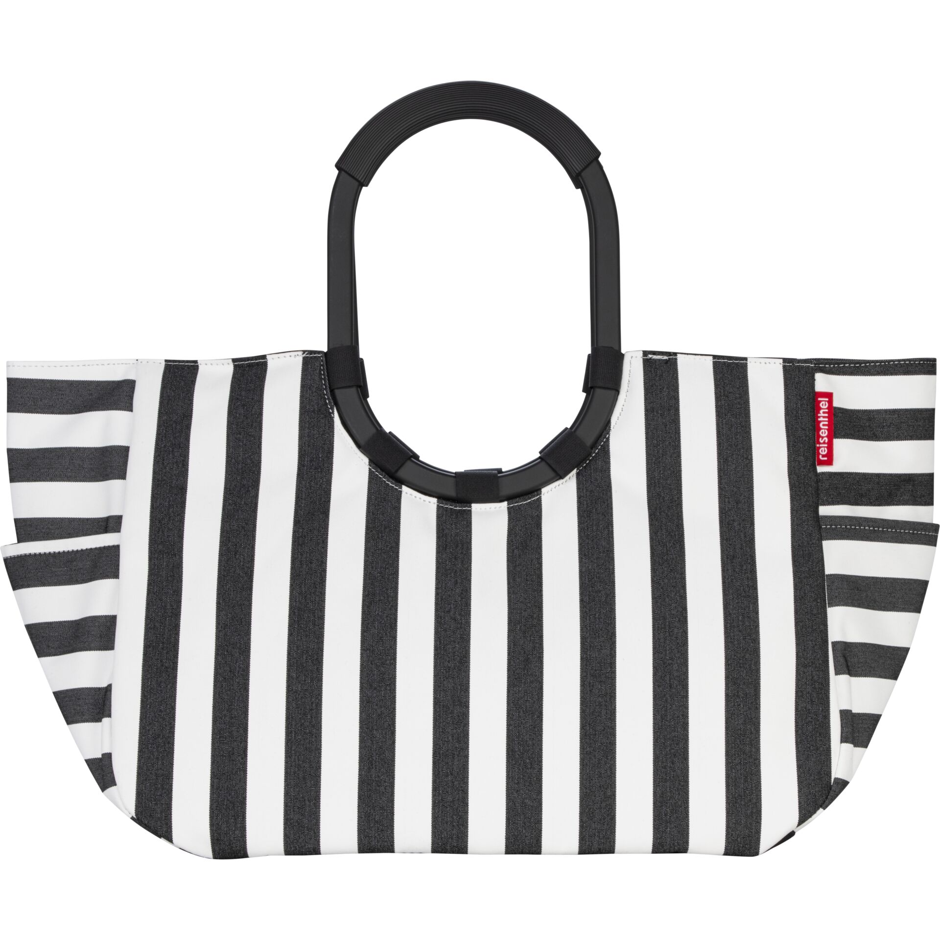 Strandtasche, Schwarz-Weiß, Streifen, Taschenhenkel, Faltbares Design