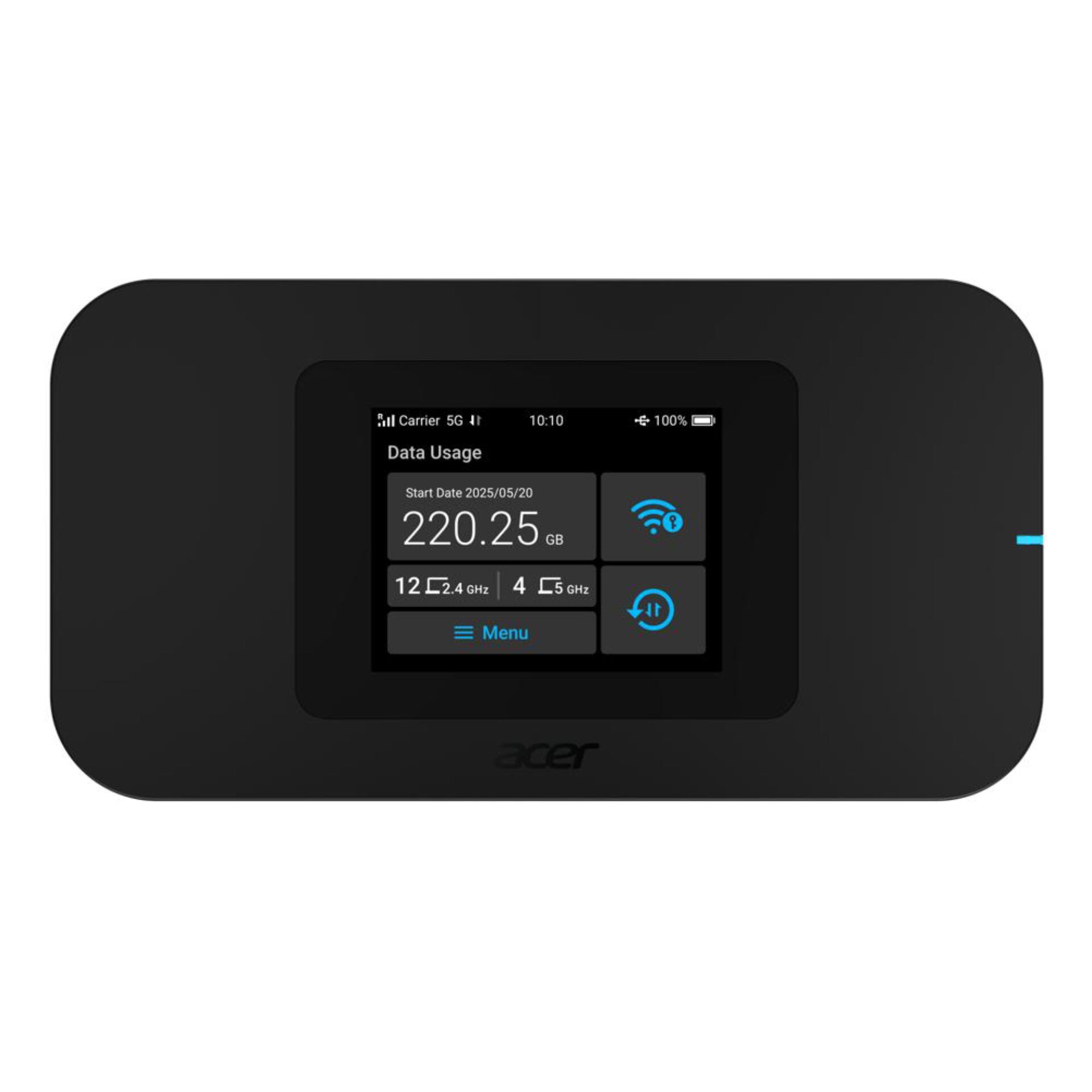 Router, Mobiler Hotspot, Datenverbrauch, LCD-Anzeige, Schwarzgerät