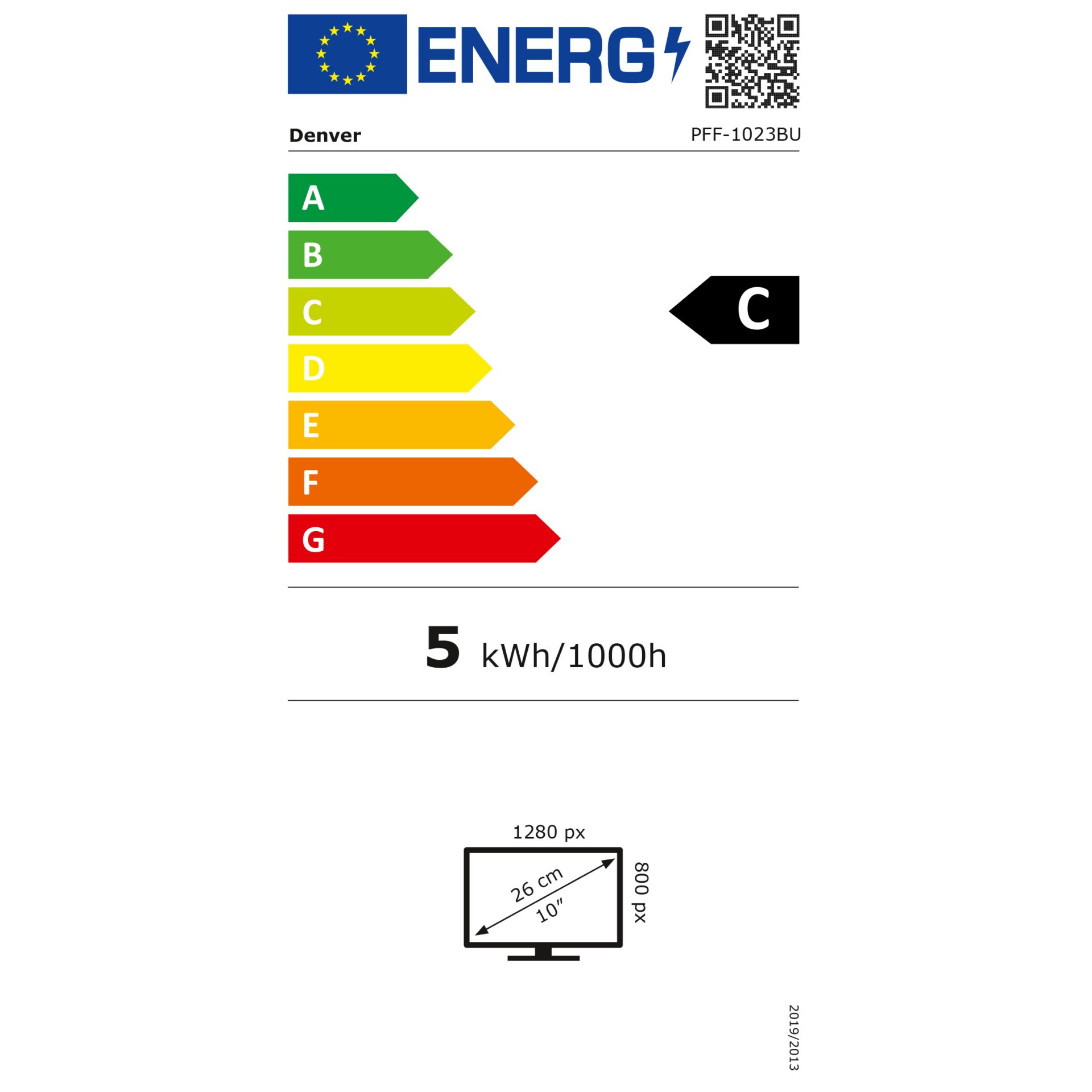Denver Frameo PFF-1023BU blau – Energieeffizienzklasse C