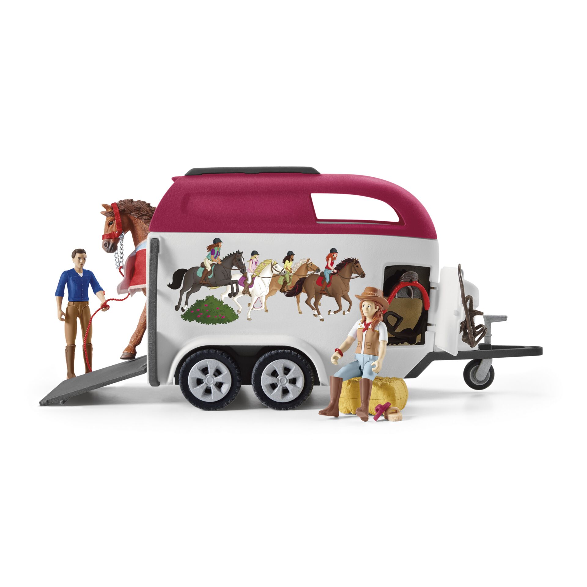 Wohnwagen, Fahrzeug, Person, Figur, Pferd