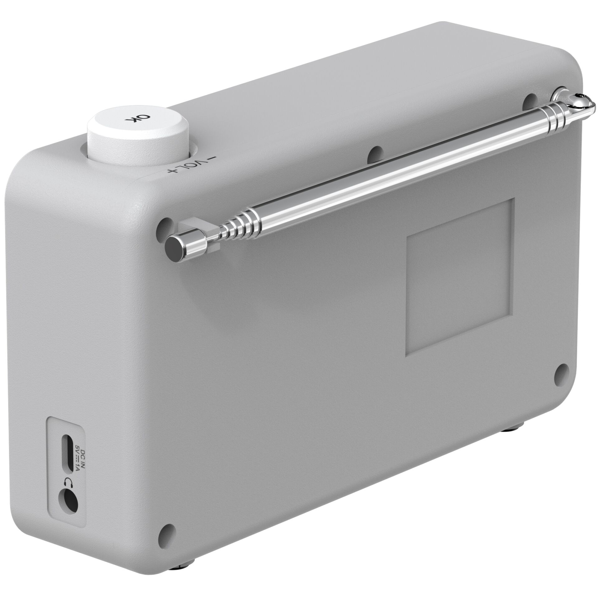 Mini-Verstärker, elektronisches Gerät, Lautstärkeknopf, Metallgehäuse, Klinkeneingang
