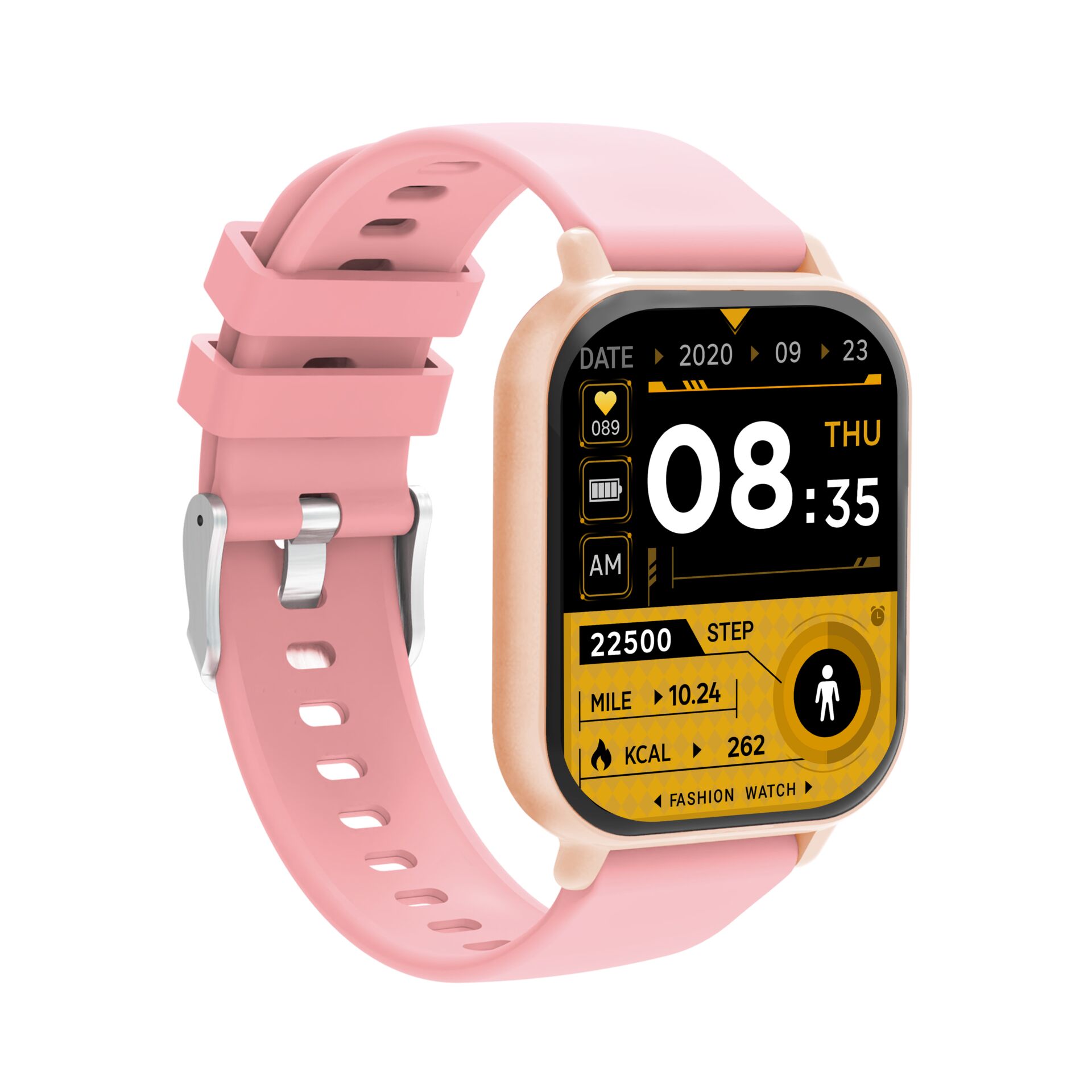 Smartwatch, Pink, Touchscreen, Fitness-Tracker, Armbanduhr