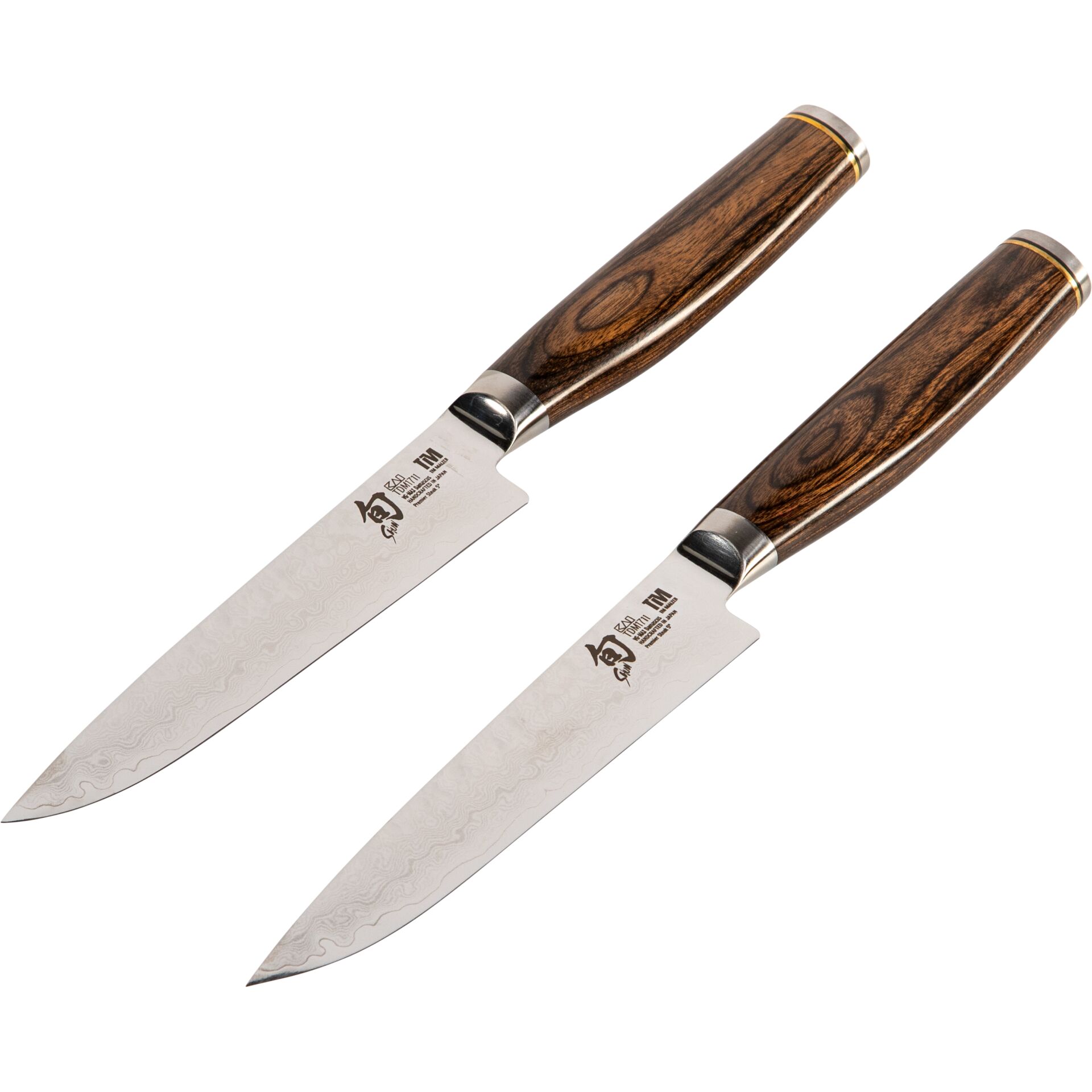 Kochmesser, Tranchiermesser, Damaststahl, Holzgriff, Kochmesser-Set