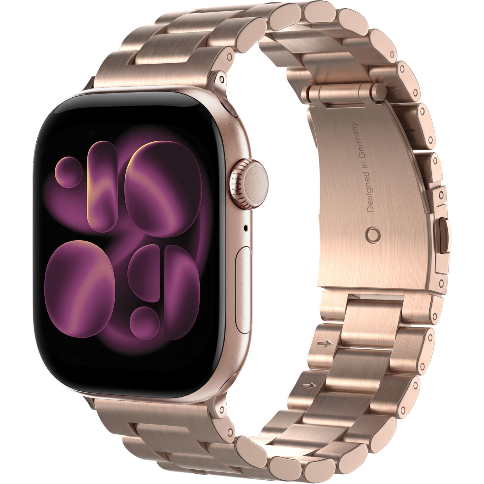 Smartwatch, Metallarmband, Edelstahl, Roségold, Touchscreen