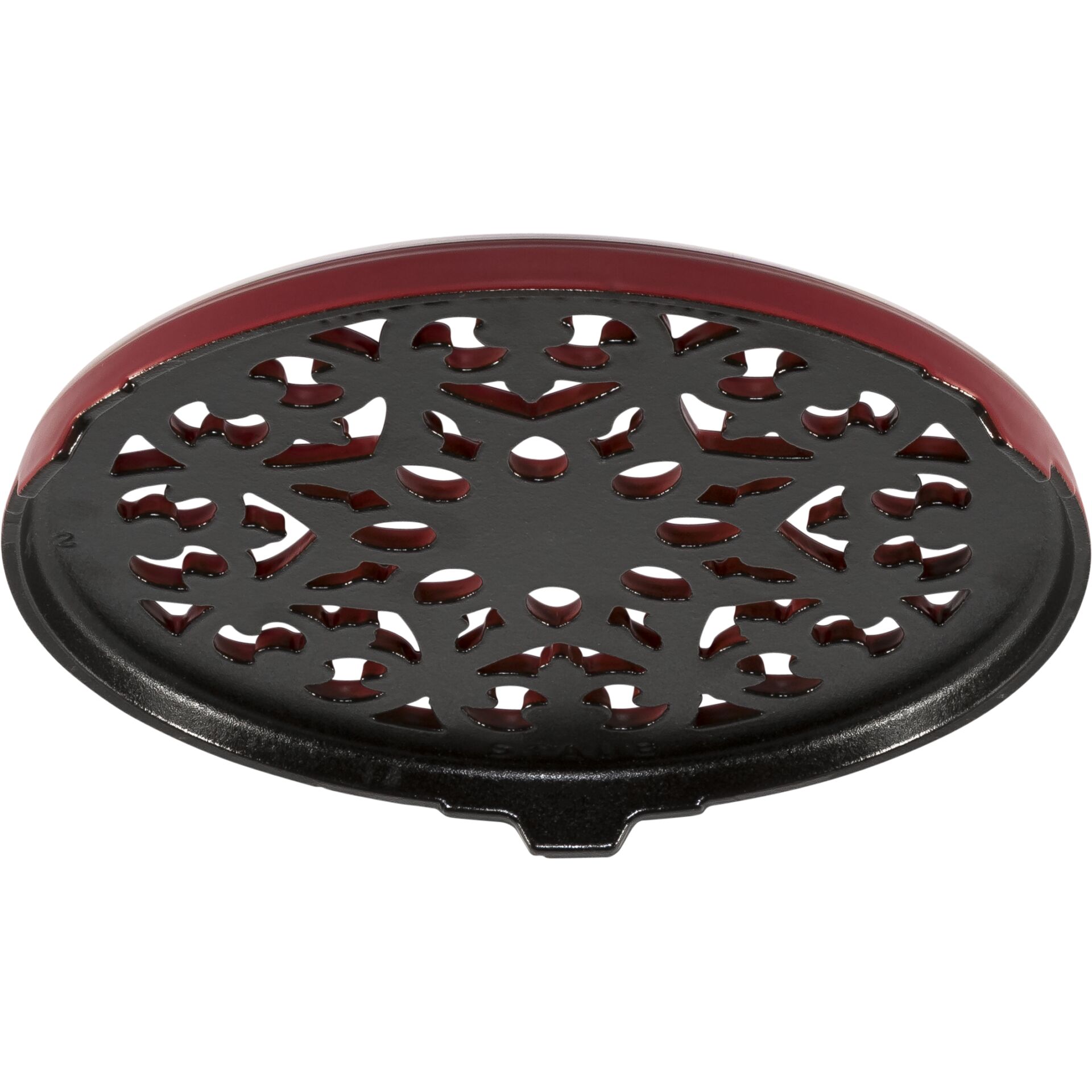 Grillplatte, Gusseisen, rund, Napfdeckel, Lochmuster