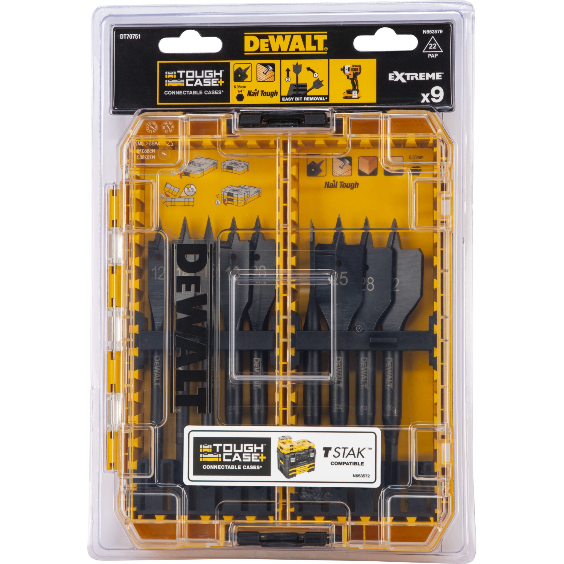 DeWalt DT70751-QZ  Holz-Fräsbohrer-Set 9-tlg.