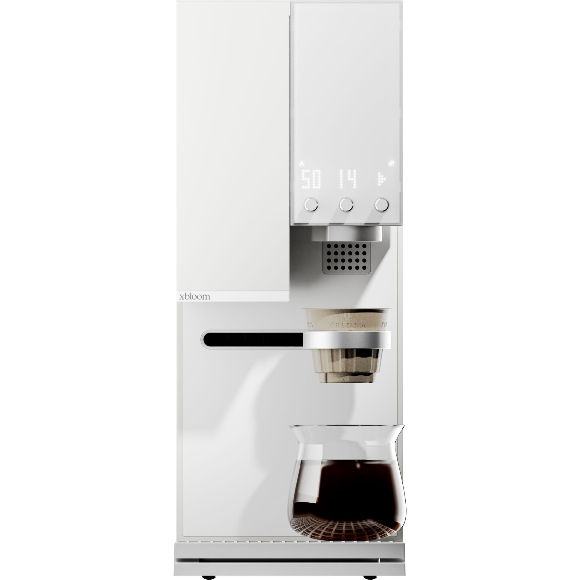 Kaffeemaschine, Kaffeevollautomat, Espressomaschine, Glaskännchen, Weißes Gerät