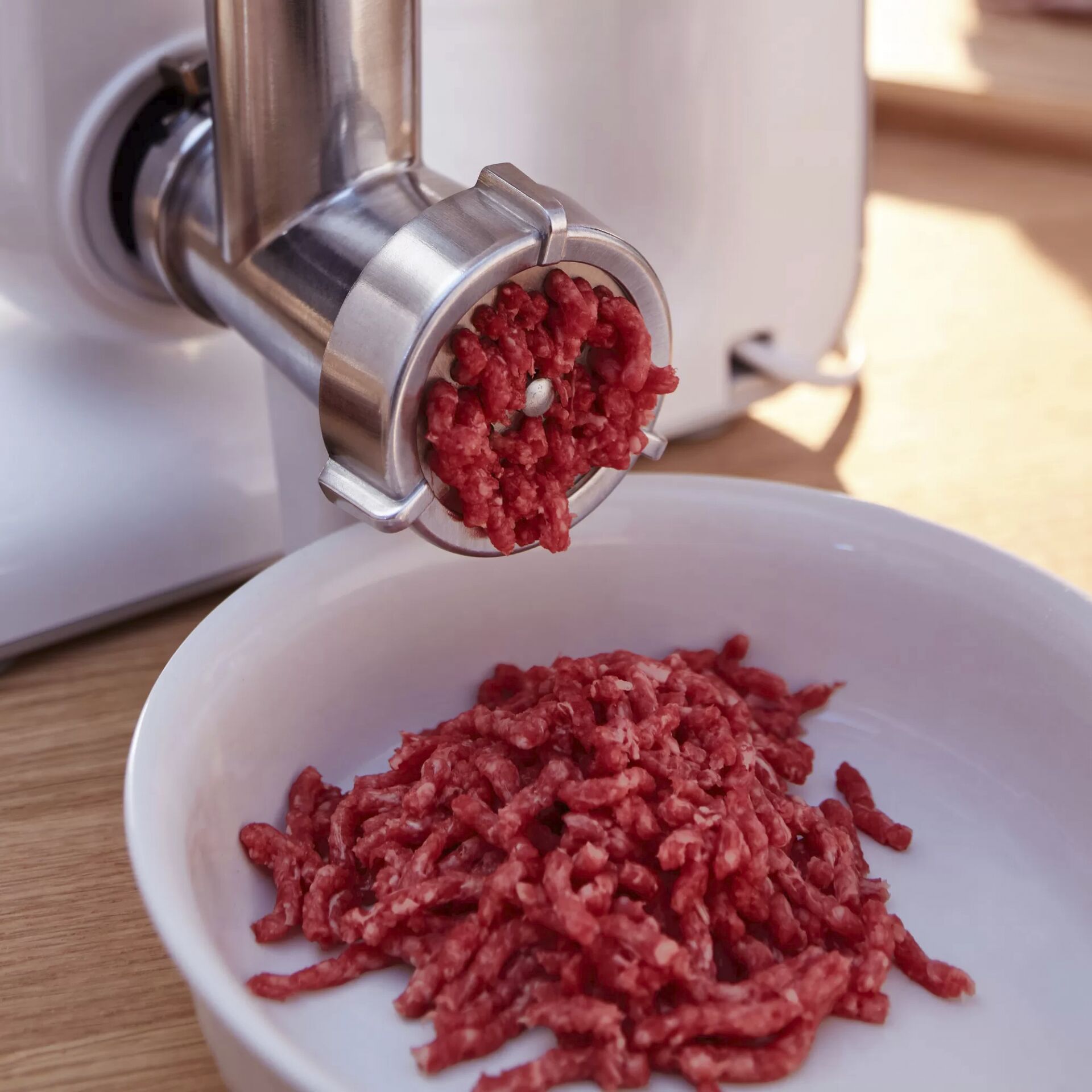 Fleischwolf, Hackfleisch, Metall, Küchenzubehör, Fleischwolfaufsatz