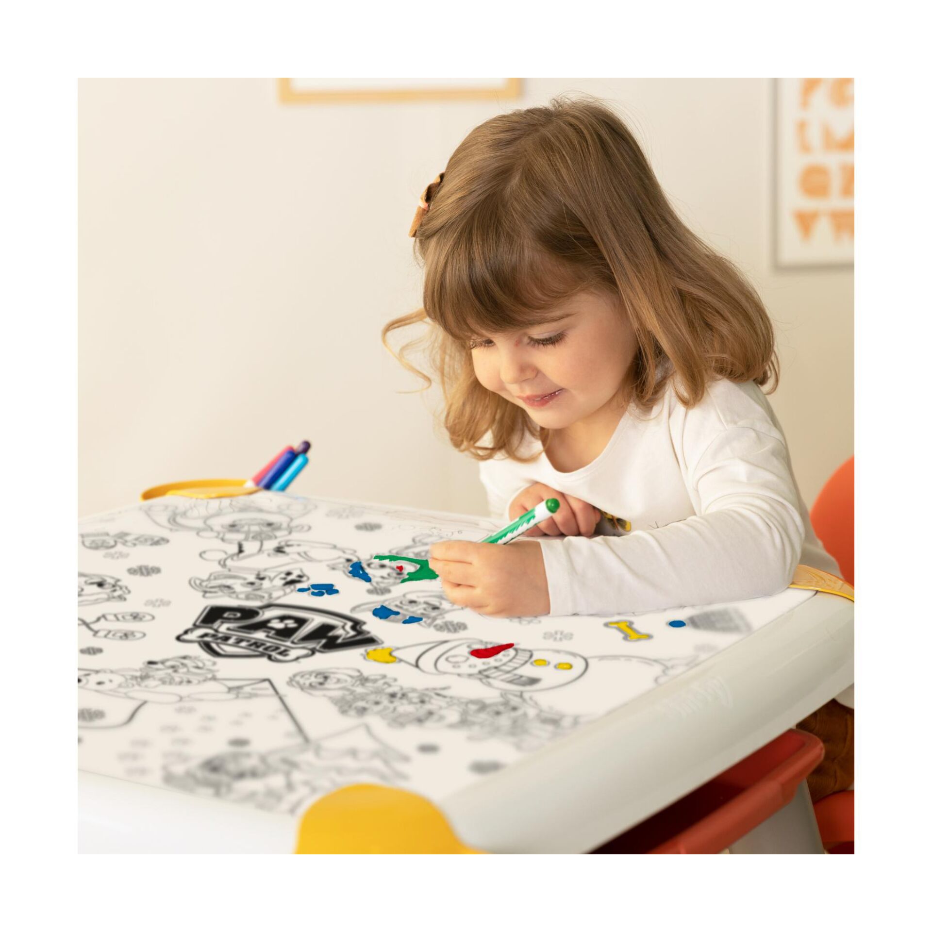 Kind, Malbuch, Sticker, Marker, Kinderzeichnung