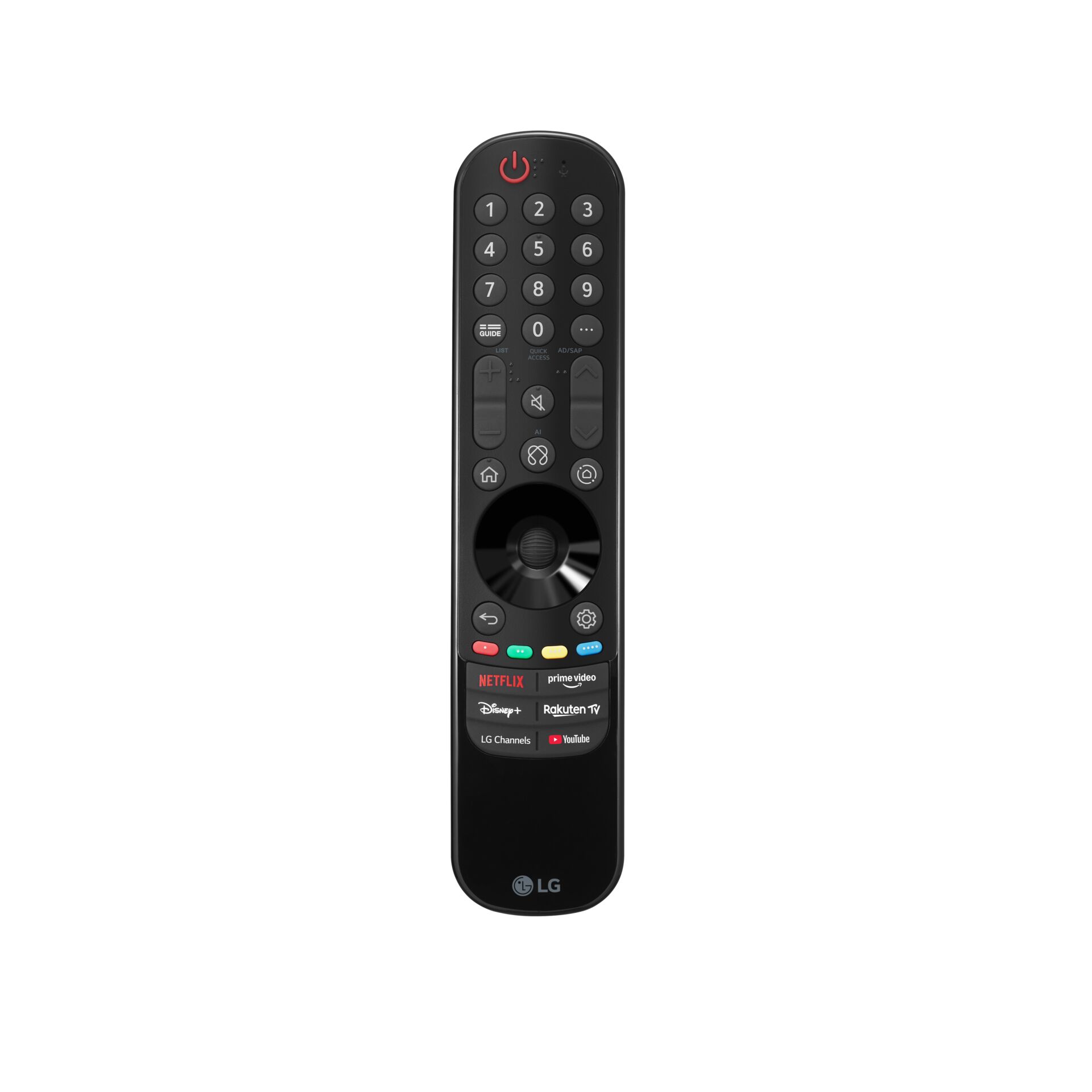 Fernbedienung, LG-Fernbedienung, Schwarz, Zifferntasten, Streaming-Tasten