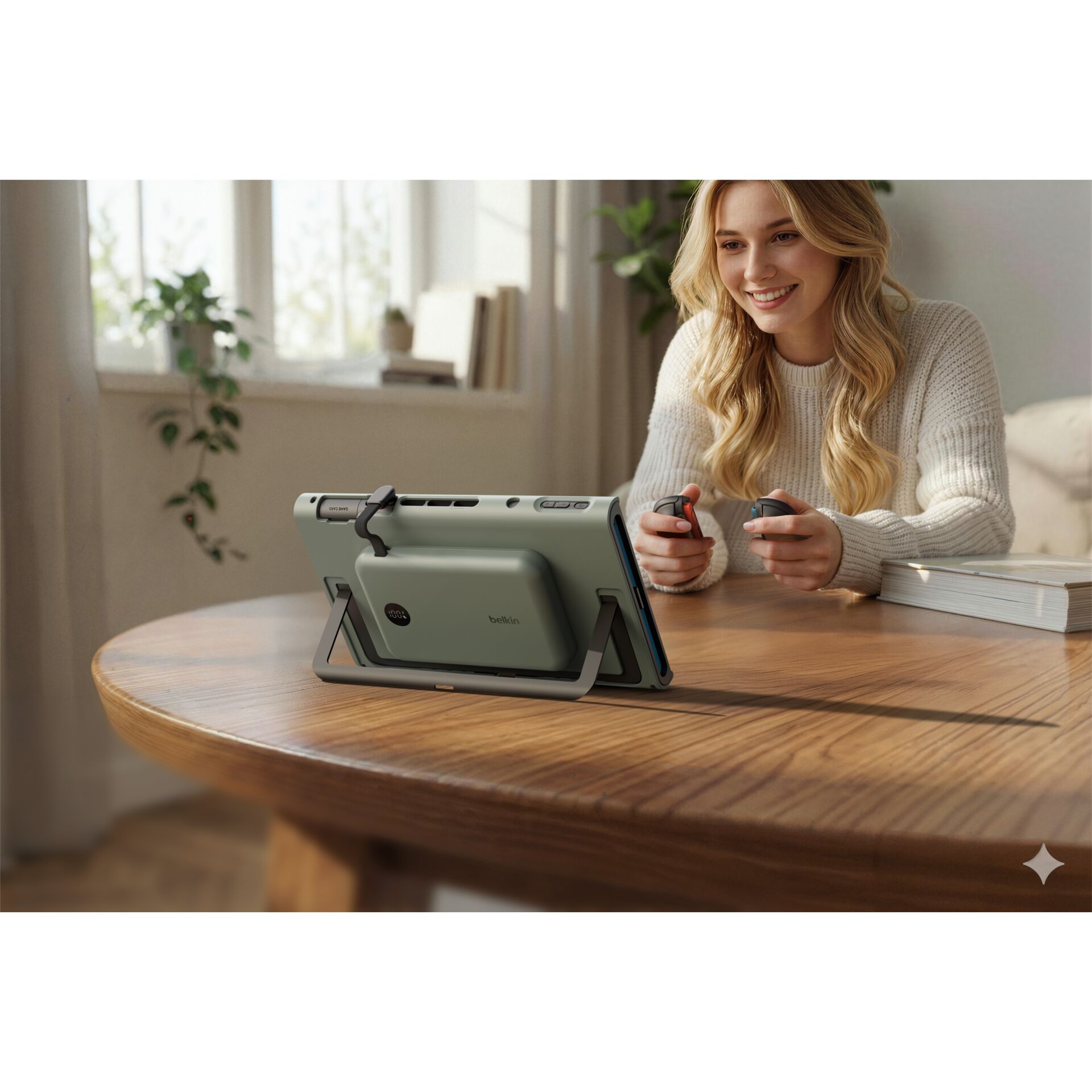 tablet ständer, handheld gaming, tabletop setup, eco device, charging grip