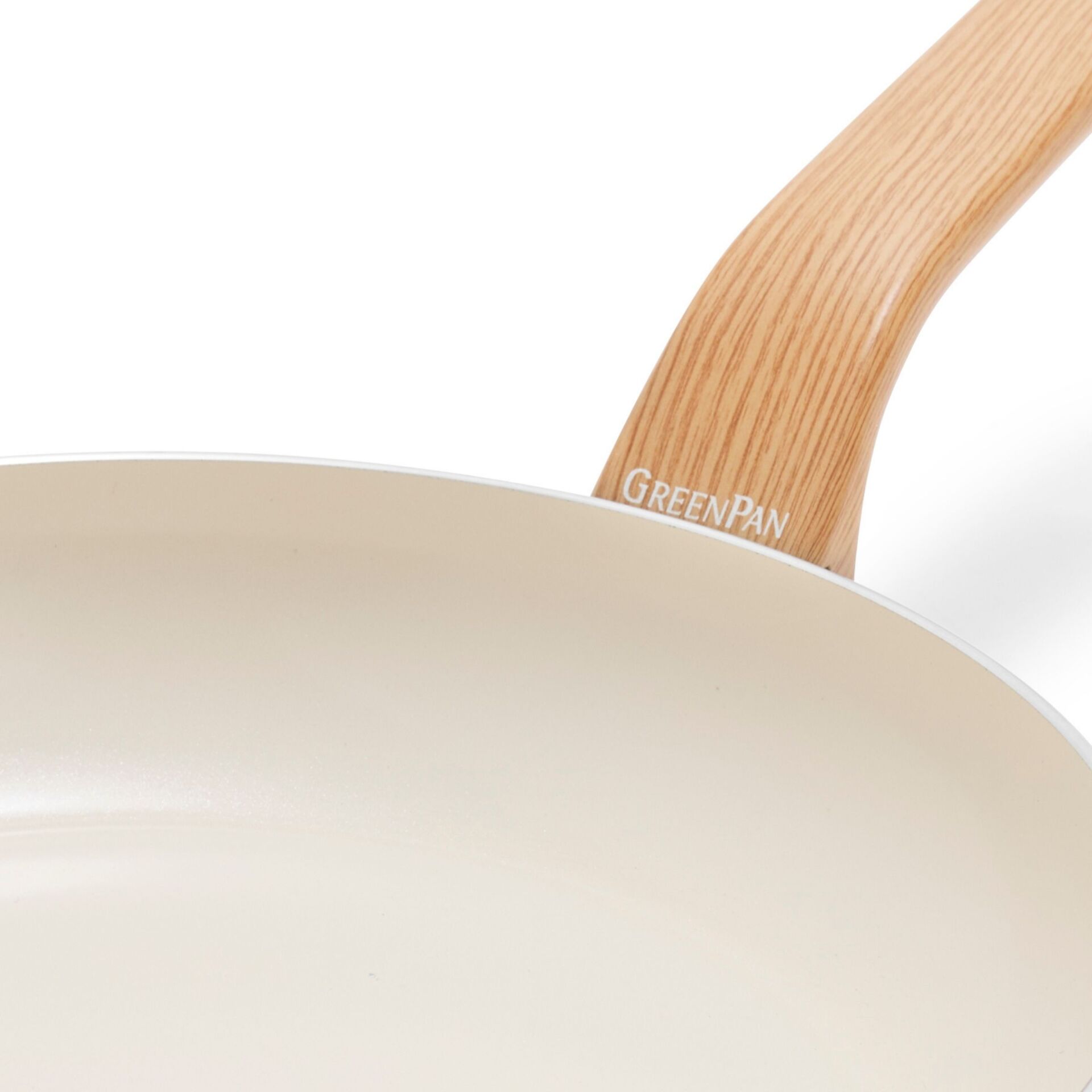 Pfanne, Pfannenboden?, Holzgriff, creme, antihaft?