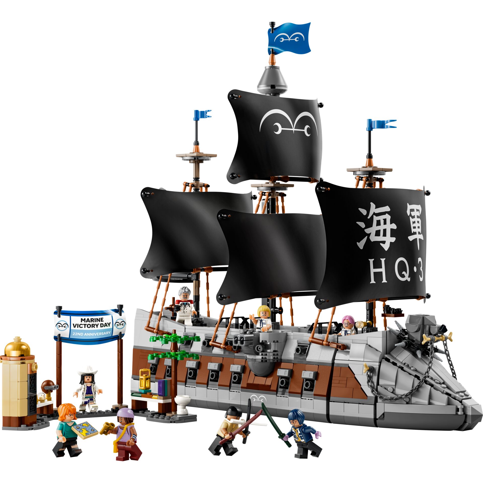 Schiff, Segelschiff, Piratenboot, Schwarz, Minifiguren