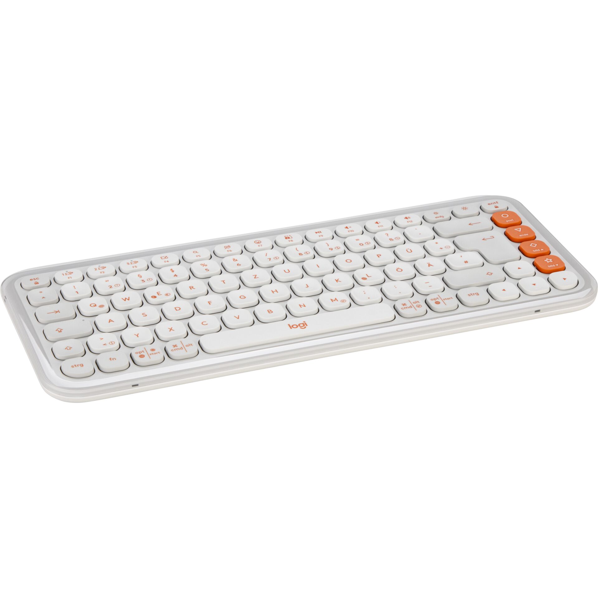Tastatur, Bluetooth, Kabellos, QWERTZ, Kompakt, Tastatur, Kleinformat, Weiß, QWERTZ, Logitech