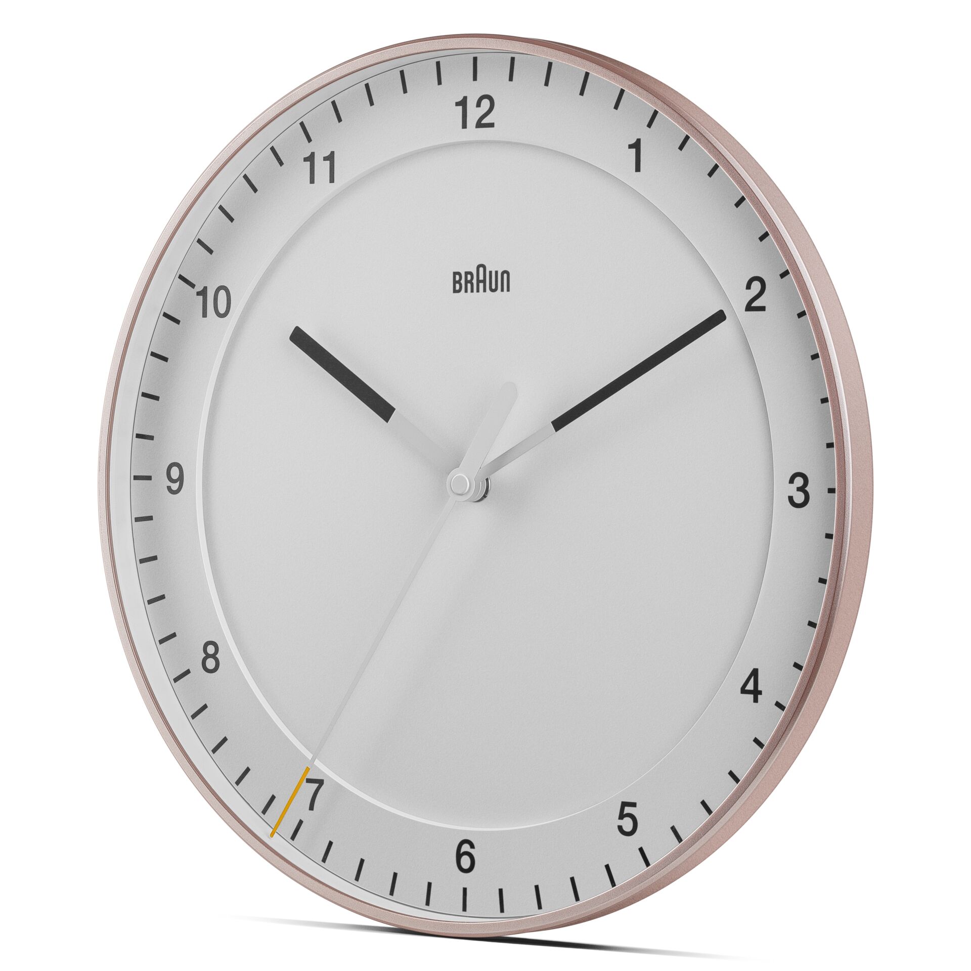 Wanduhr, Rund, Gehäuse Rosegold, Quartz, Minimalistisch