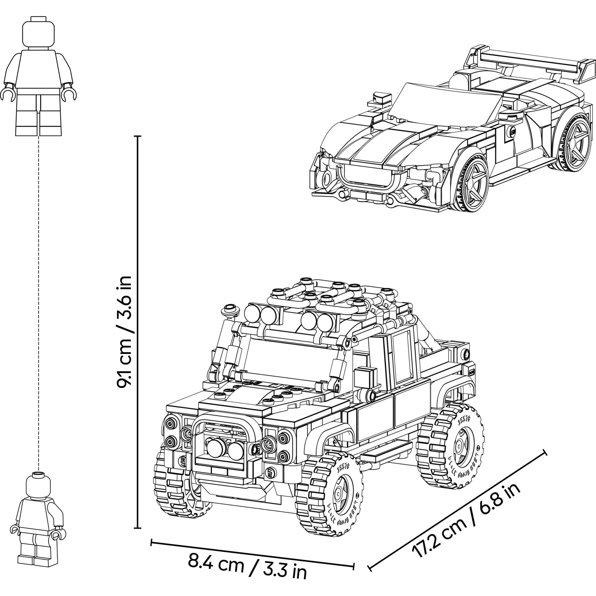 LEGO, Model Car, Off-road, SUV, Rims