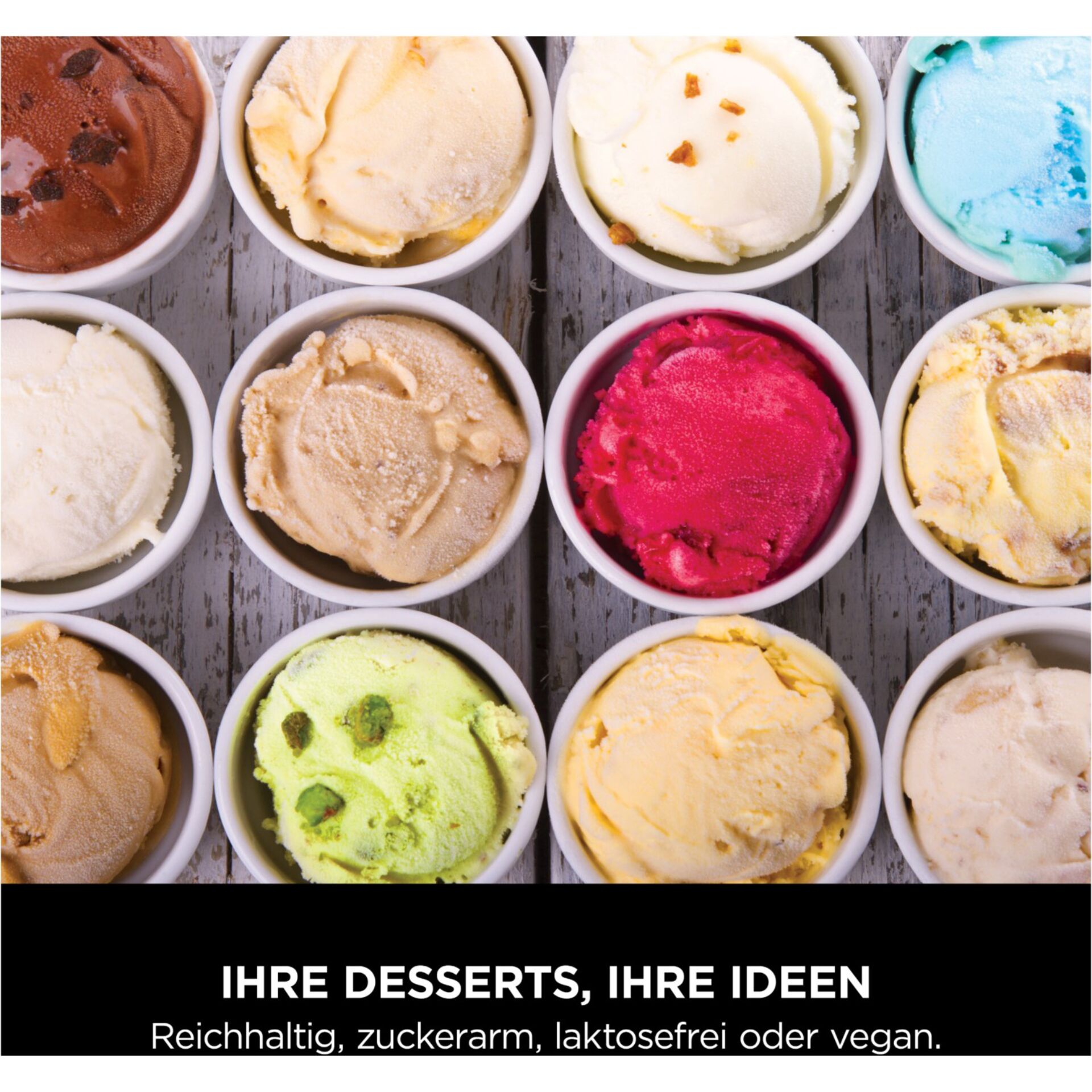 Eis, Eiscreme, Vegane Optionen, Farbenfrohes Dessert, Becher Eis