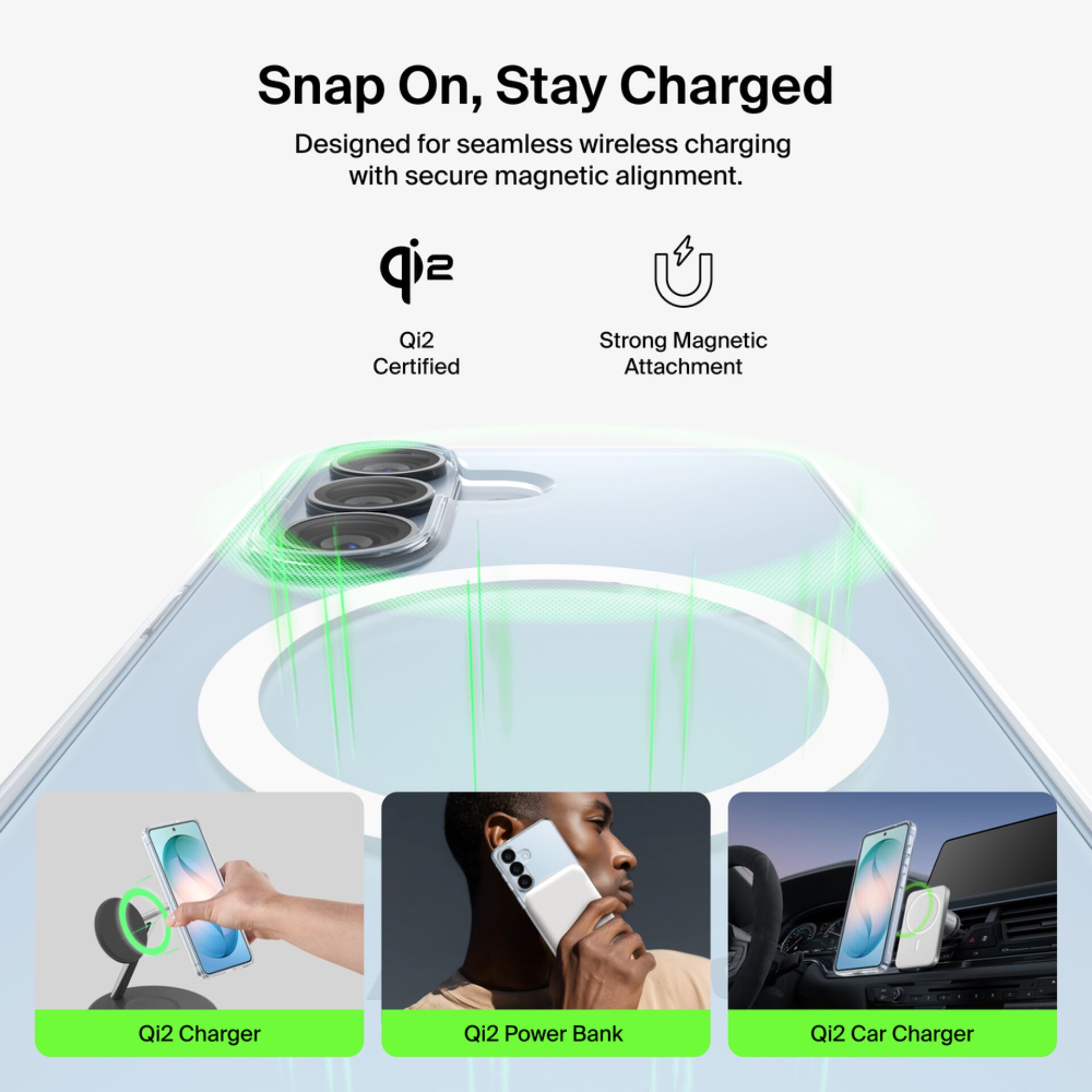 Qi2, Magnetisch, Ladegerät, Car Charger, Power Bank