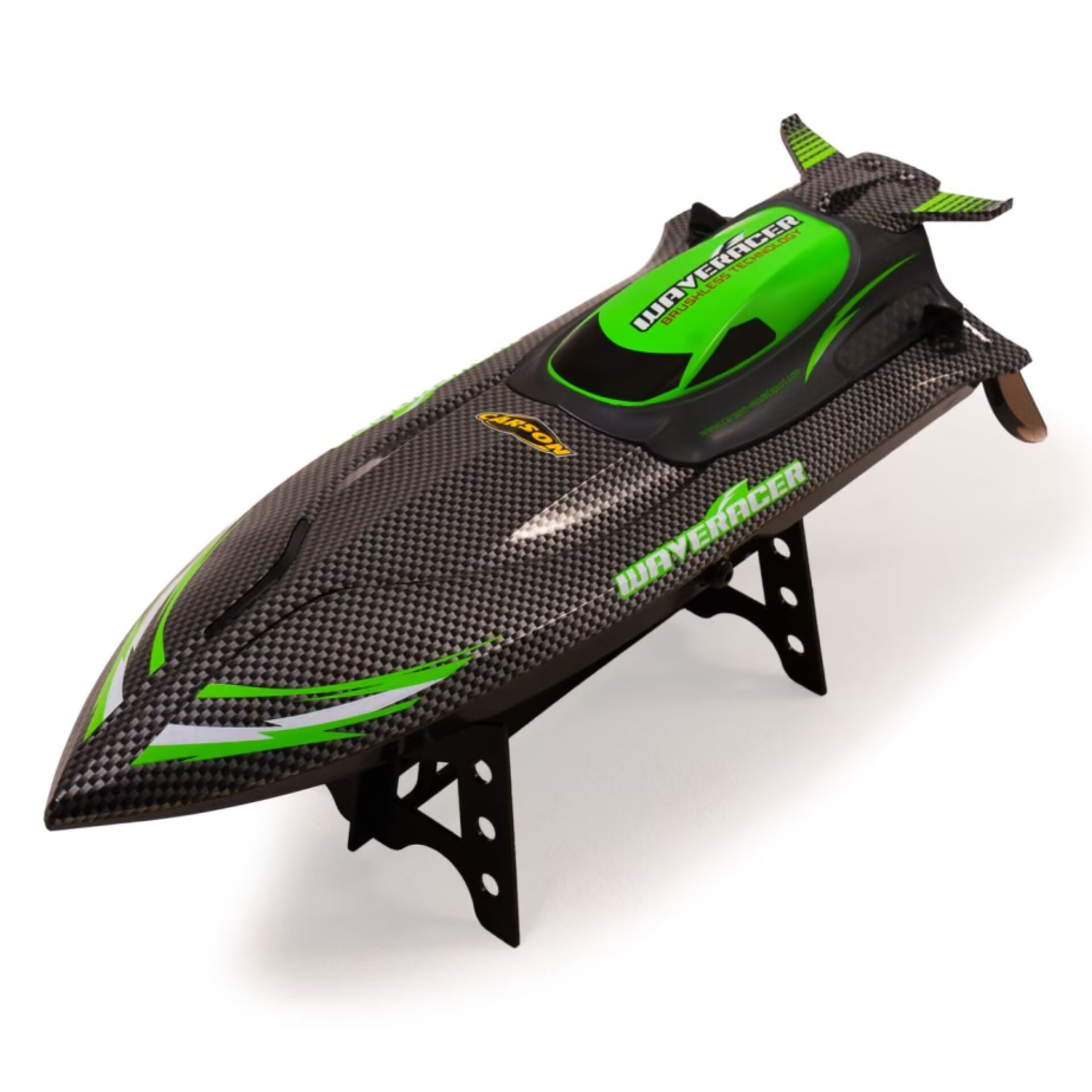 rc boot, kohlenstofffaser, grüne akzente, rennboot, modell hobby