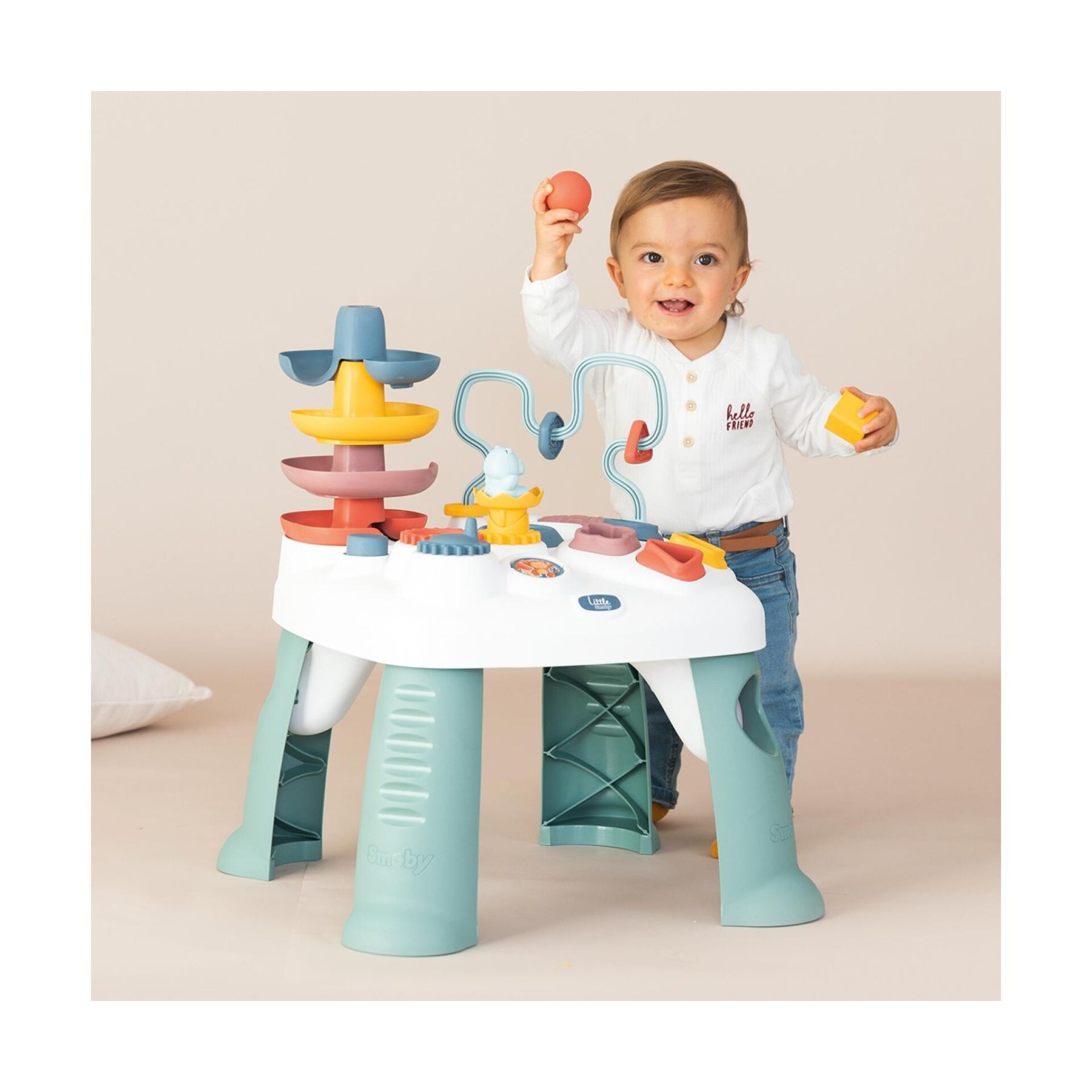 Kinderaktivitätstisch, Lernspielzeug, Sand/Plastikspielzeug, Bunte Stapelringe, Babyspielzeug